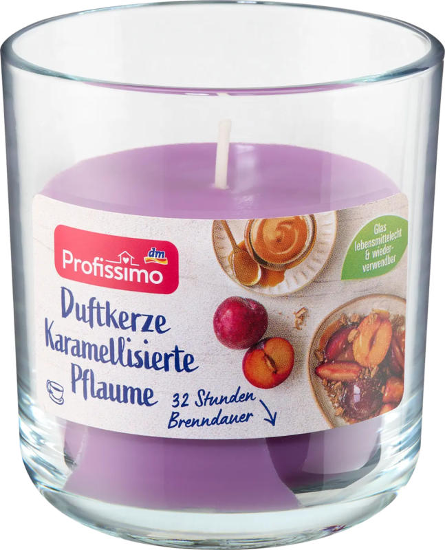 Profissimo Duftkerze im Glas karamellisierte Pflaume