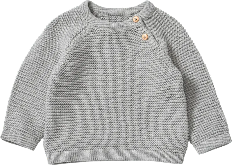 ALANA Pullover aus Strick mit Raglan-Ärmeln, grau, Gr. 74
