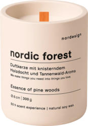 nordesign Duftkerze "nordic forest" mit Holzdocht (300 g)