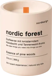 nordesign Duftkerze "nordic forest" mit Holzdocht (300 g)