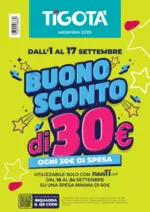 Tigota Buono sconto di 30€ - al 24.09.2025