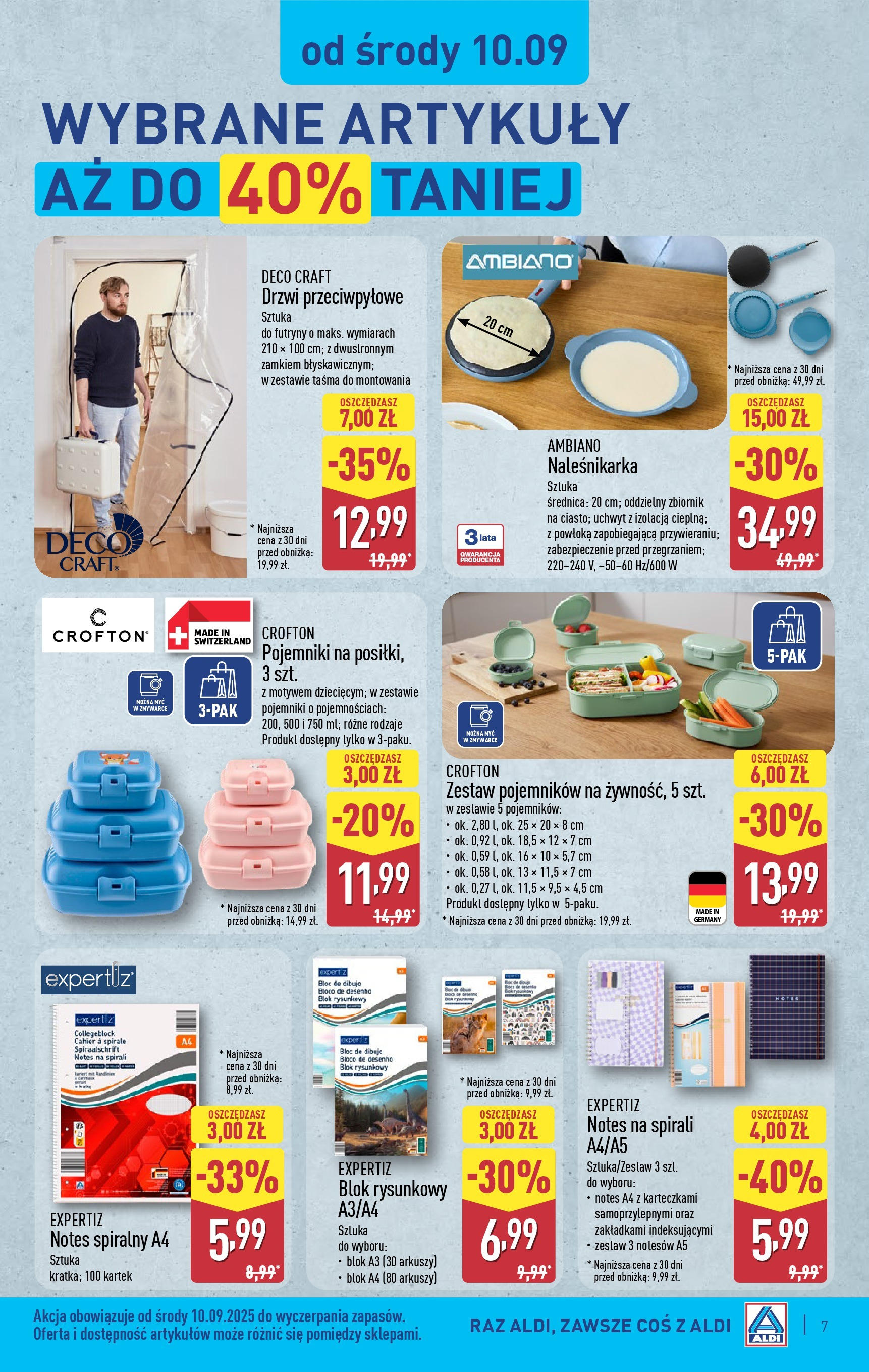 Aldi Gazetka - Hity od Środy i od Soboty od 10.09.2025 - Ulotka PDF, promocje | Strona: 7