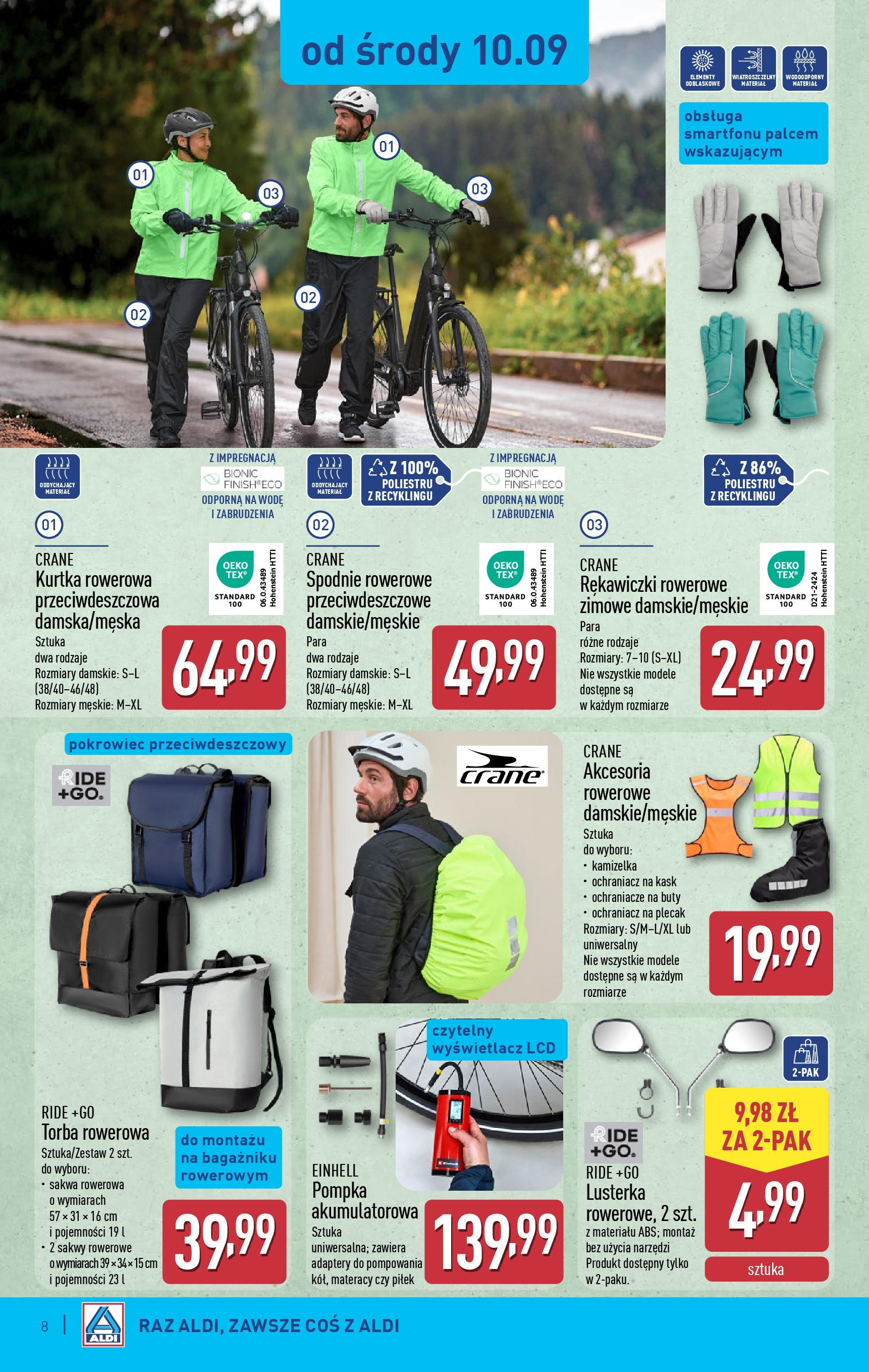 Aldi Gazetka - Hity od Środy i od Soboty od 10.09.2025 - Ulotka PDF, promocje | Strona: 8 | Produkty: Kamizelka, Spodnie, Buty, Torba
