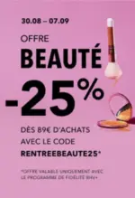 BHV -25% dès 89€ d'achats sur une sélection de produits beauté avec le code RENTREEBEAUTE25 - au 07.09.2025