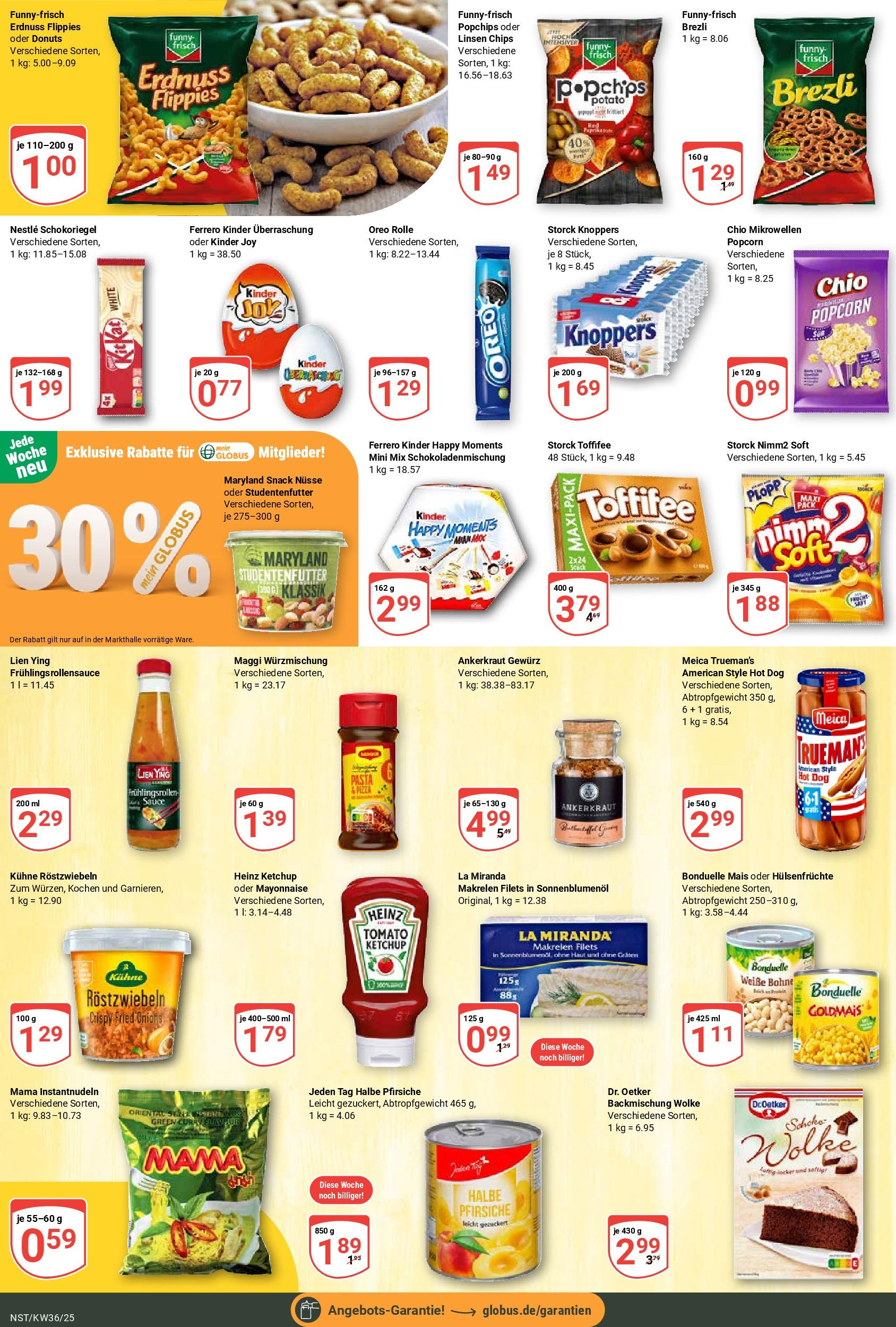 Globus prospekt Neustadt (ab 01.09.2025) » Angebote ab Montag | Seite: 19 | Produkte: Donuts, Knoppers, Chips, Nüsse Globus prospekt Neustadt (ab 01.09.2025) » Angebote online | Seite: 19 | Produkte: Donuts, Knoppers, Chips, Nüsse