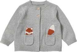 ALANA Strickjacke mit Fuchs-Stickerei, grau, Gr. 80