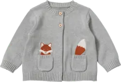 ALANA Strickjacke mit Fuchs-Stickerei, grau, Gr. 80