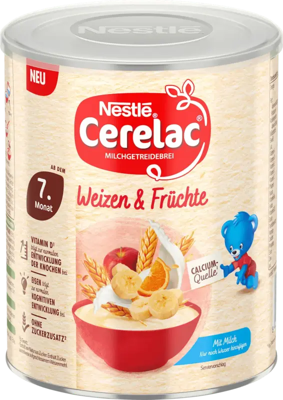 Nestlé Cerelac Getreidebrei Milch Weizen & Früchte ab dem 7. Monat