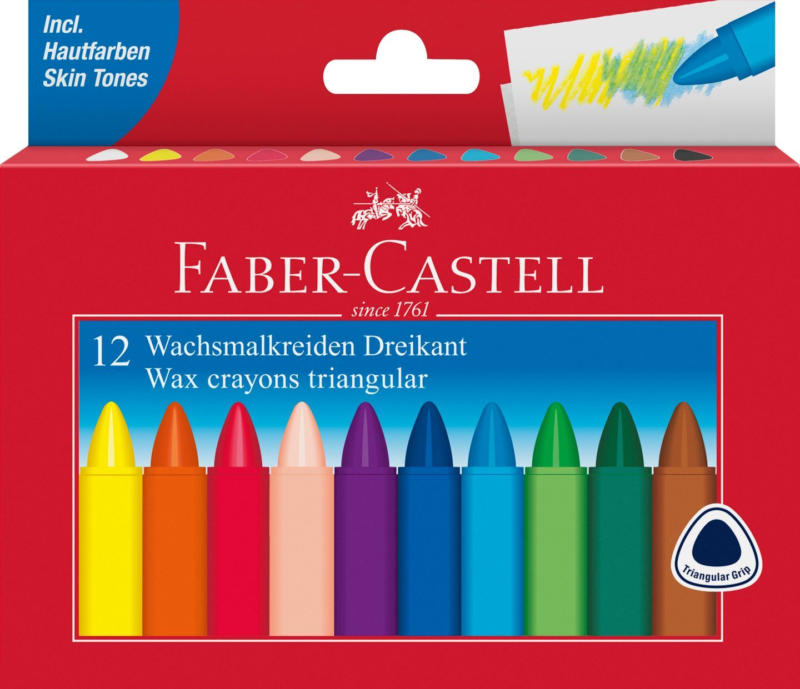 Faber Castell Пастели восъчни, 12 цвята