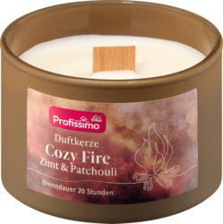 Profissimo Duftkerze im Glas Holzdocht Cozy Fire