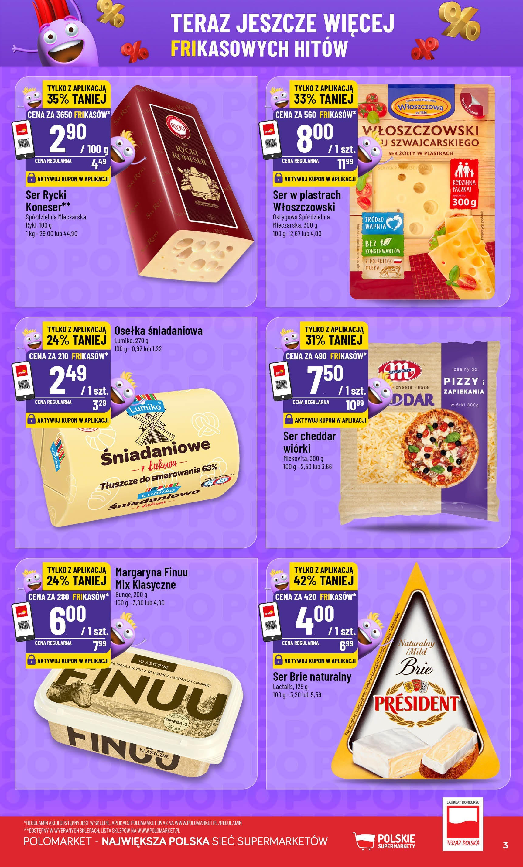 POLOmarket gazetka od jutra (03.09.2025) | Nowa PDF | Strona: 3 | Produkty: Osełka, Ser, Ser brie, Ser cheddar POLOmarket gazetka od jutra (03.09.2025) - Nowa PDF | Strona: 3 | Produkty: Osełka, Ser, Ser brie, Ser cheddar