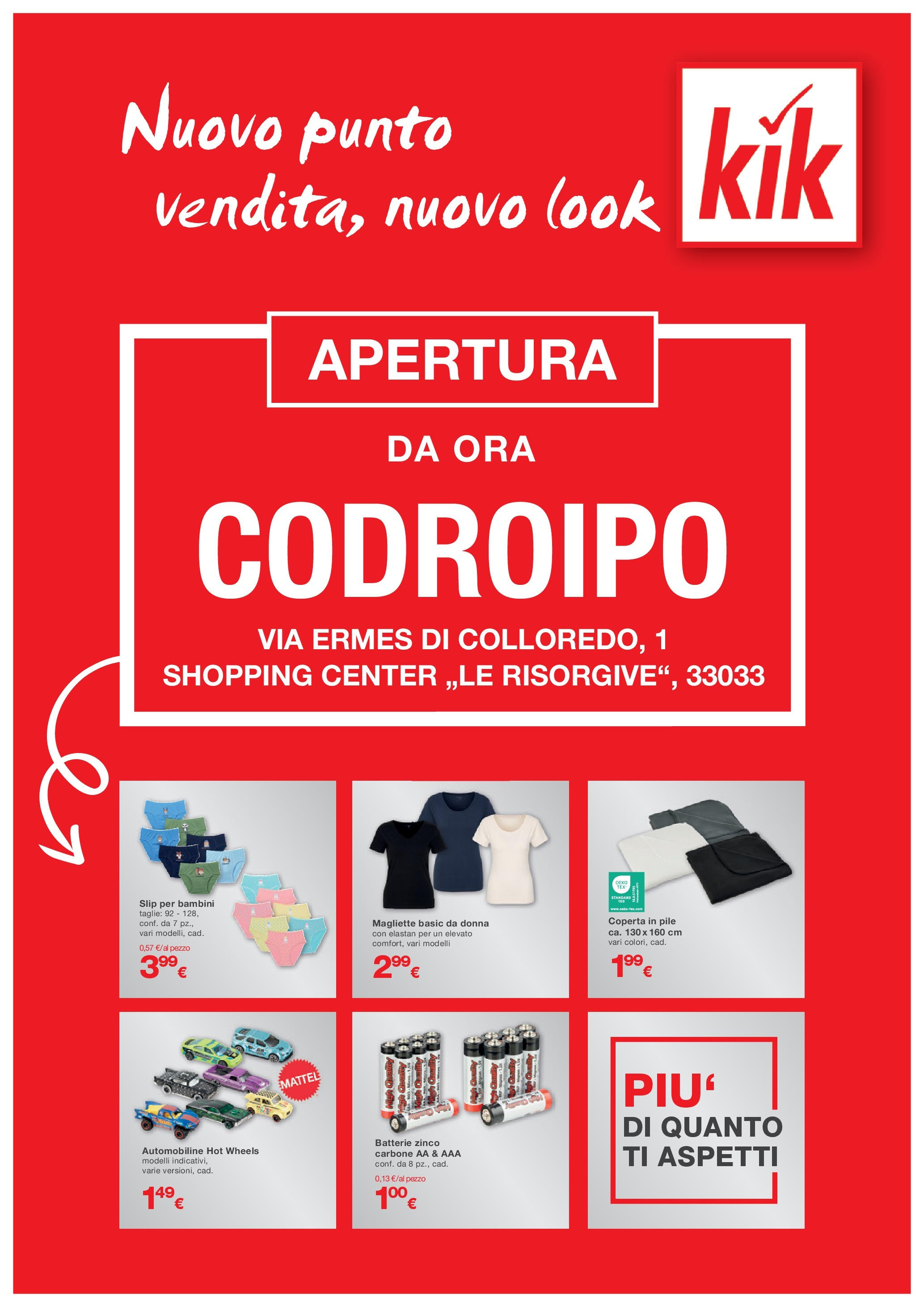 Nuovo KiK - KiK volantino fino al 24.09.2025 dal 24/09/2025 > offerte anteprima 🛍️ | Pagina: 1 | Prodotti: Pile, Slip, Coperta, Batterie