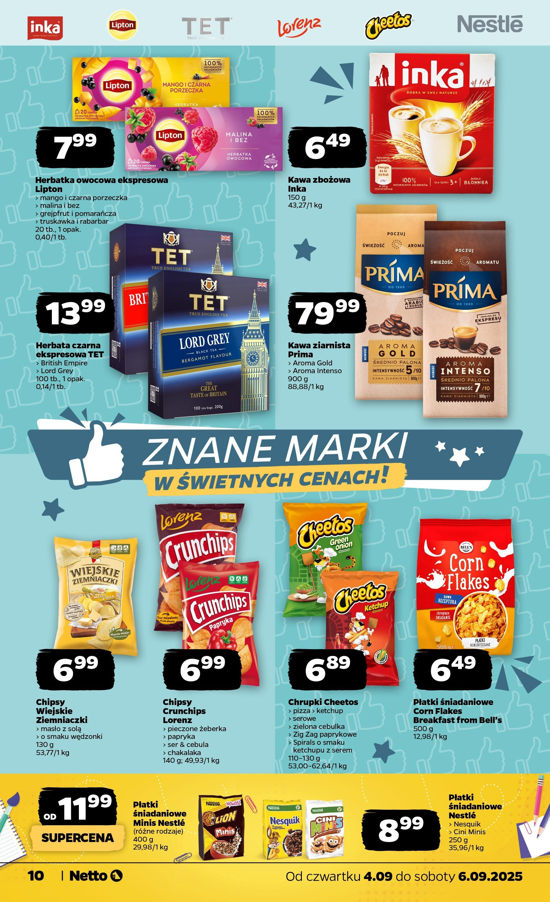 Netto gazetka - Spożywcza od 04.09.2025 | Promocje | Strona: 10 | Produkty: Ketchup, Kawa, Płatki, Corn Flakes Netto gazetka - Spożywcza od 04.09.2025 - Aktualne promocje | Strona: 10 | Produkty: Ketchup, Kawa, Płatki, Corn Flakes