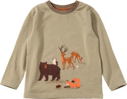 ALANA Langarmshirt Pro Climate mit Waldtier-Motiv, braun, Gr. 122