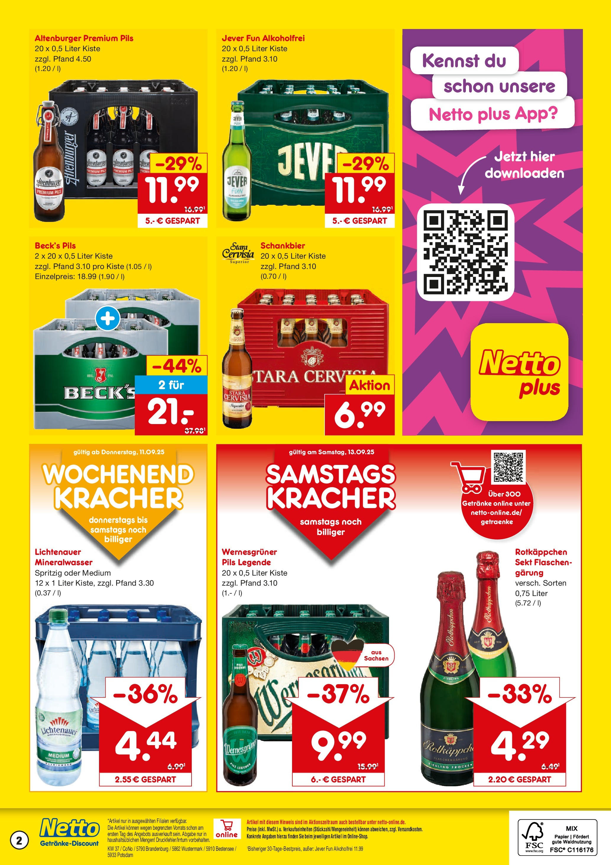 Netto Marken-Discount prospekt Potsdam (ab 08.09.2025) » Angebote | Seite: 2 | Produkte: Sekt, Wernesgruner, Mineralwasser, Jever Netto Marken-Discount prospekt Potsdam (ab 08.09.2025) » Angebote | Seite: 2 | Produkte: Sekt, Wernesgruner, Mineralwasser, Jever