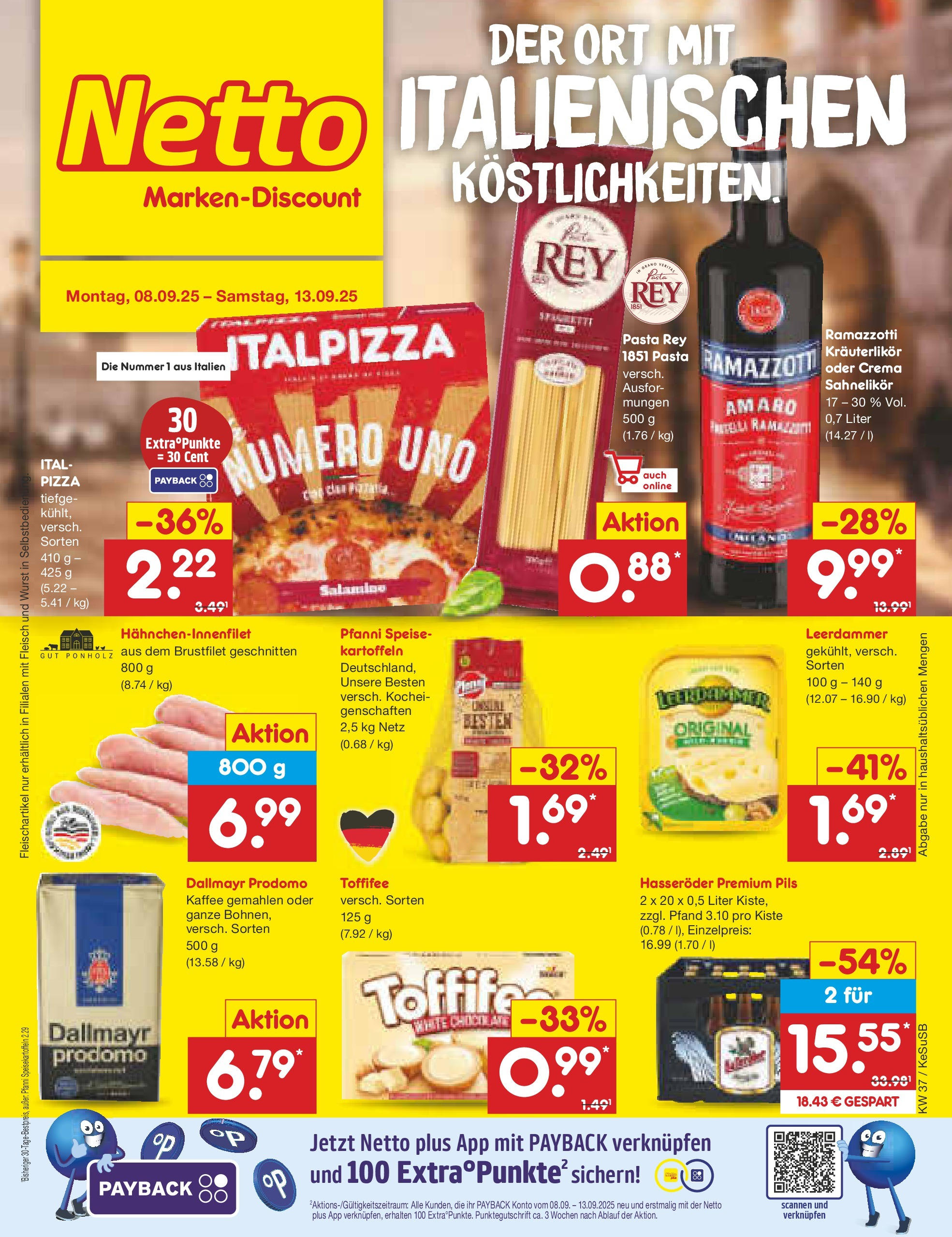 Netto Marken-Discount prospekt Kruft (ab 07.09.2025) » Angebote | Seite: 1 | Produkte: Kartoffeln, Wurst, Toffifee, Ramazzotti Netto Marken-Discount prospekt Kruft (ab 07.09.2025) » Angebote | Seite: 1 | Produkte: Kartoffeln, Wurst, Toffifee, Ramazzotti