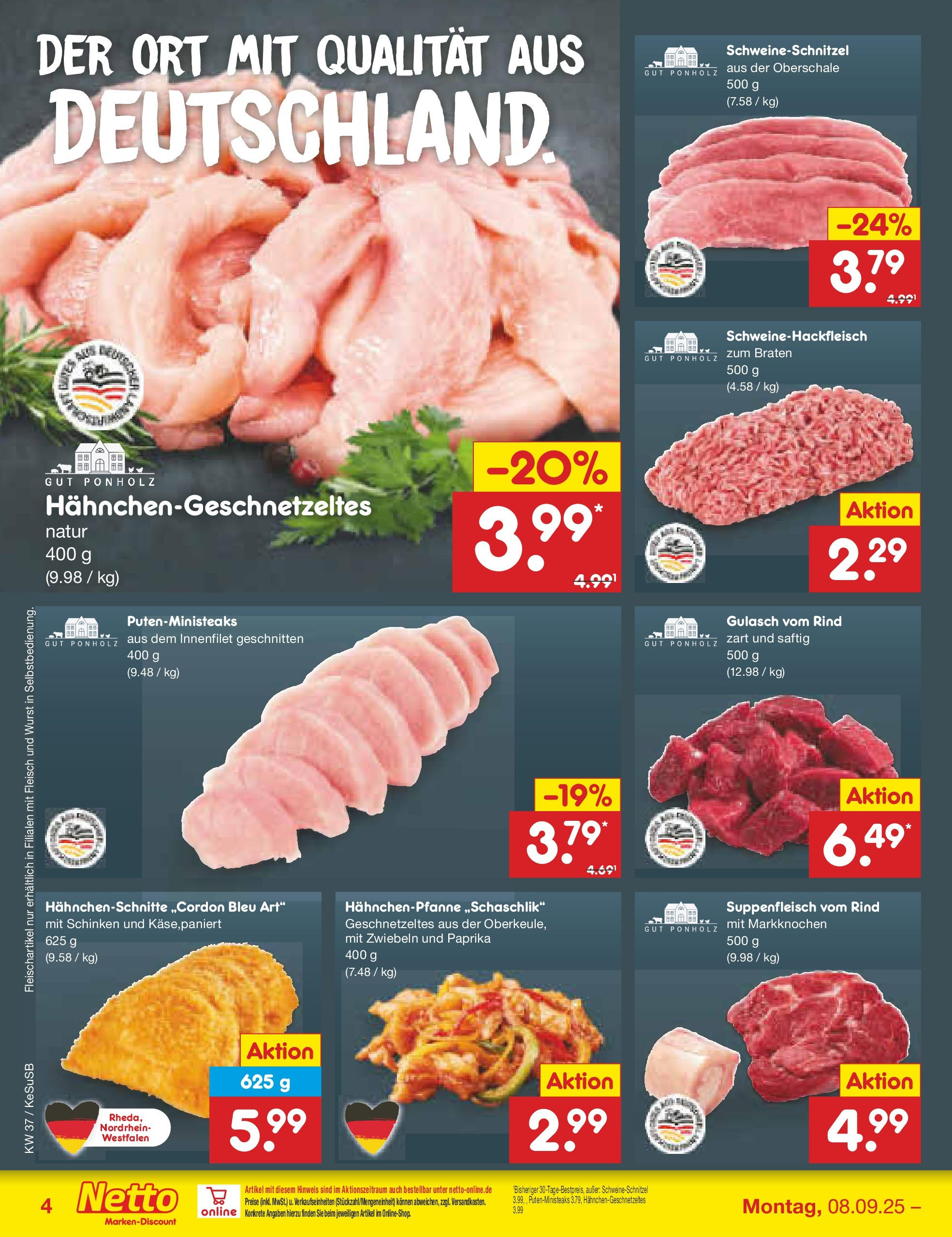 Netto Marken-Discount prospekt Kruft (ab 07.09.2025) » Angebote | Seite: 4 | Produkte: Zwiebeln, Paprika, Wurst, Schinken Netto Marken-Discount prospekt Kruft (ab 07.09.2025) » Angebote | Seite: 4 | Produkte: Zwiebeln, Paprika, Wurst, Schinken