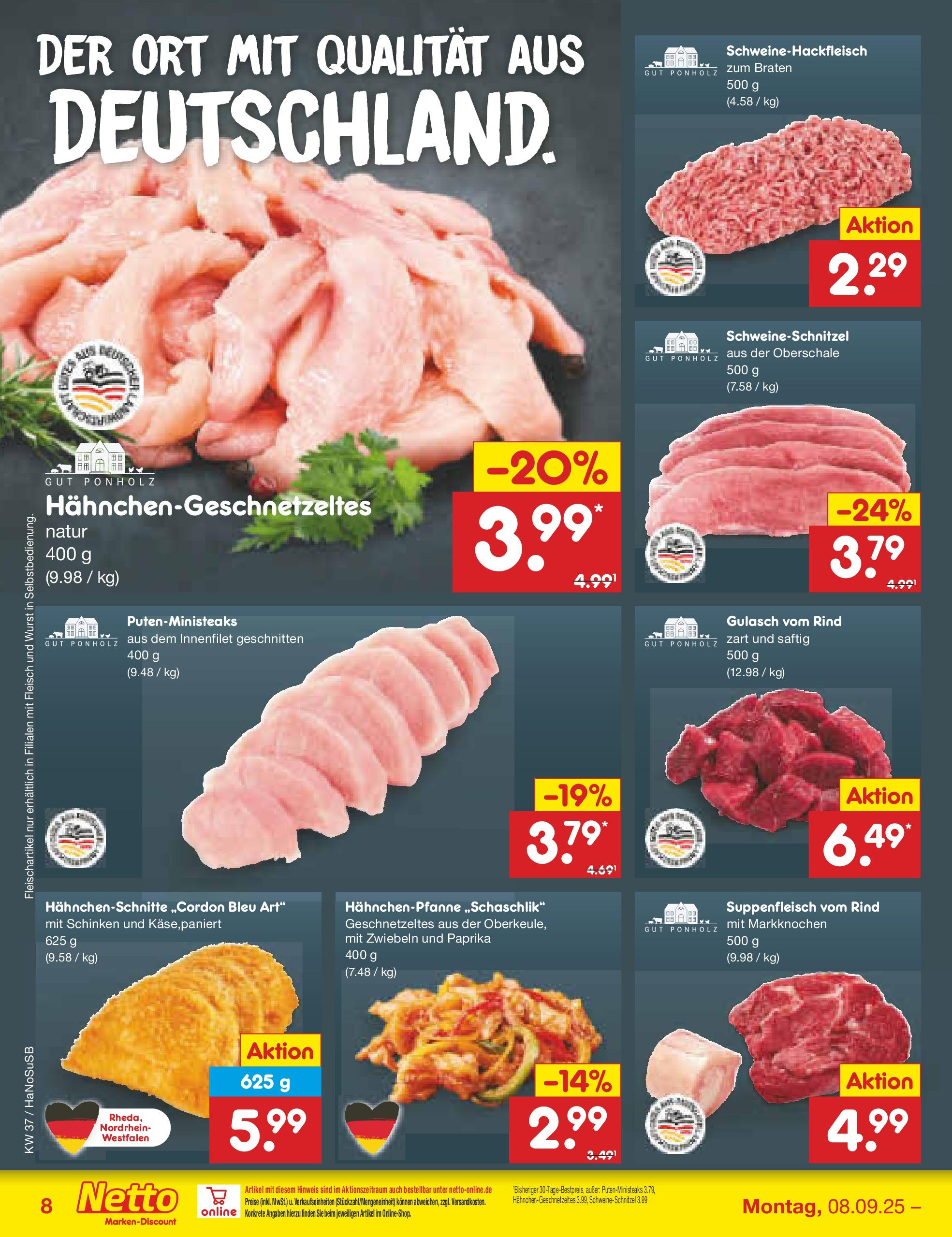 Netto Marken-Discount prospekt Wuppertal (ab 07.09.2025) » Angebote | Seite: 8 | Produkte: Zwiebeln, Paprika, Gulasch, Suppenfleisch Netto Marken-Discount prospekt Wuppertal (ab 07.09.2025) » Angebote | Seite: 8 | Produkte: Zwiebeln, Paprika, Gulasch, Suppenfleisch