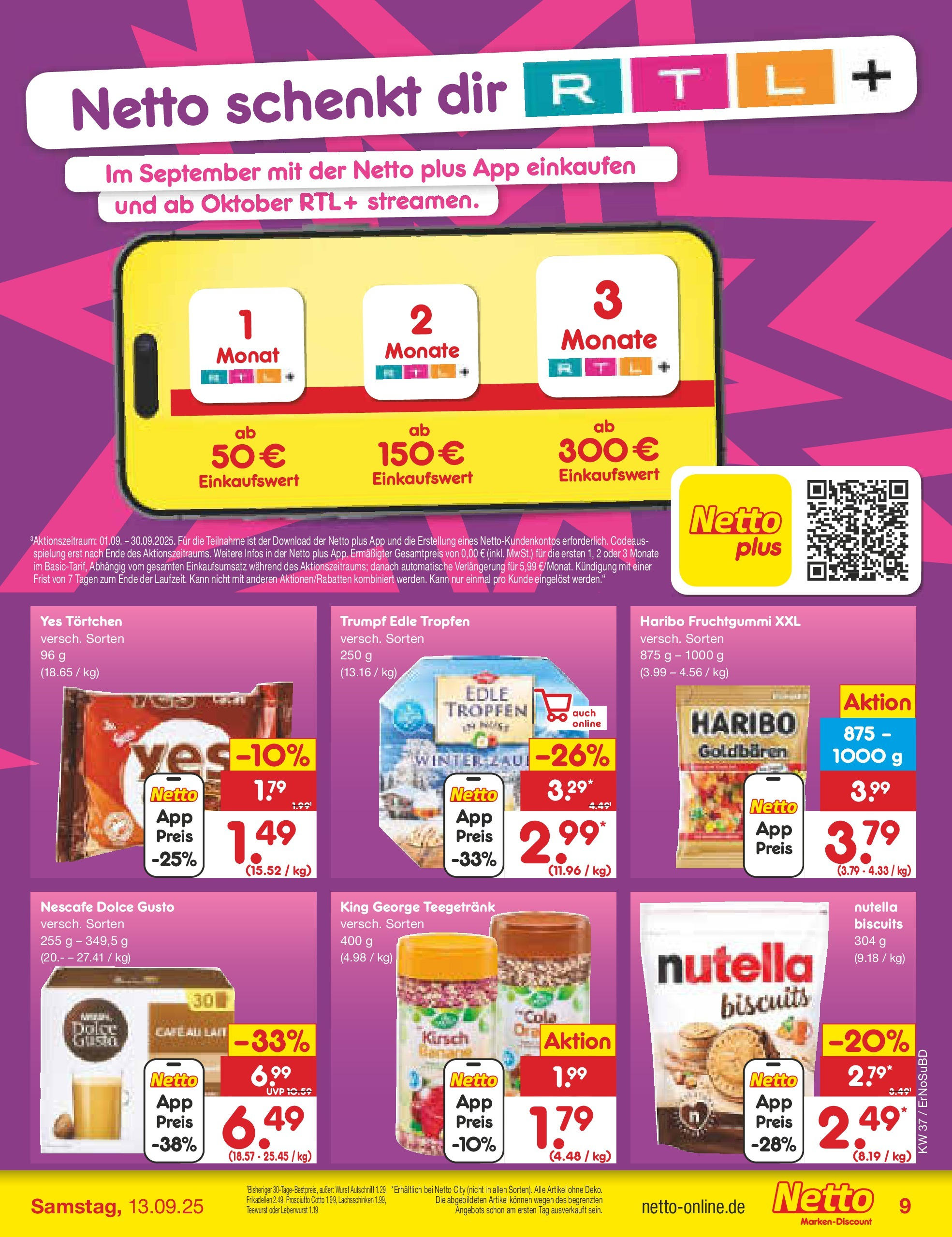 Netto Marken-Discount prospekt Weimar	 (ab 07.09.2025) » Angebote | Seite: 9 | Produkte: Nescafe, Haribo, Nutella, Dolce gusto