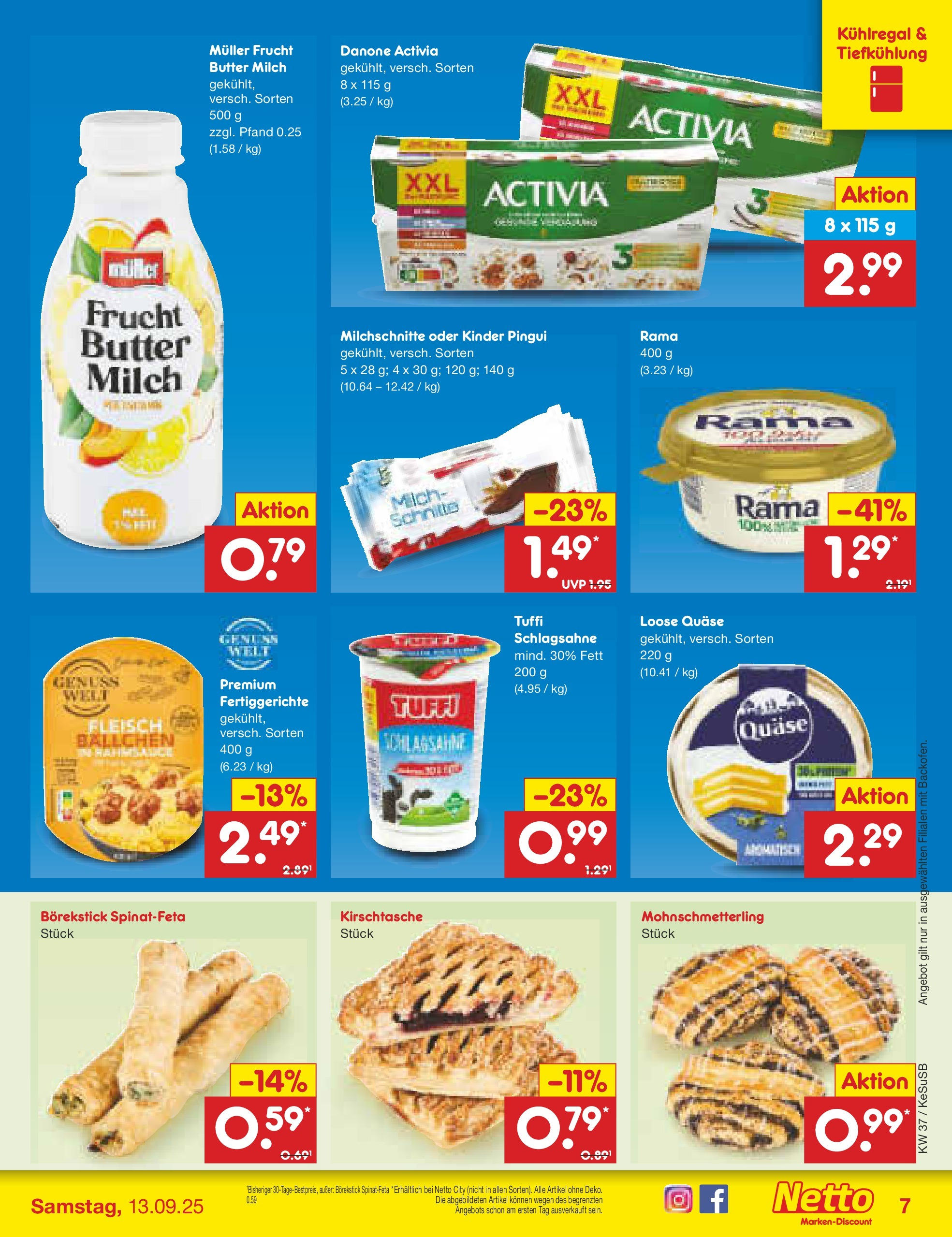 Netto Marken-Discount prospekt Kruft (ab 07.09.2025) » Angebote | Seite: 7 | Produkte: Activia, Danone activia, Schlagsahne, Fleisch Netto Marken-Discount prospekt Kruft (ab 07.09.2025) » Angebote | Seite: 7 | Produkte: Activia, Danone activia, Schlagsahne, Fleisch