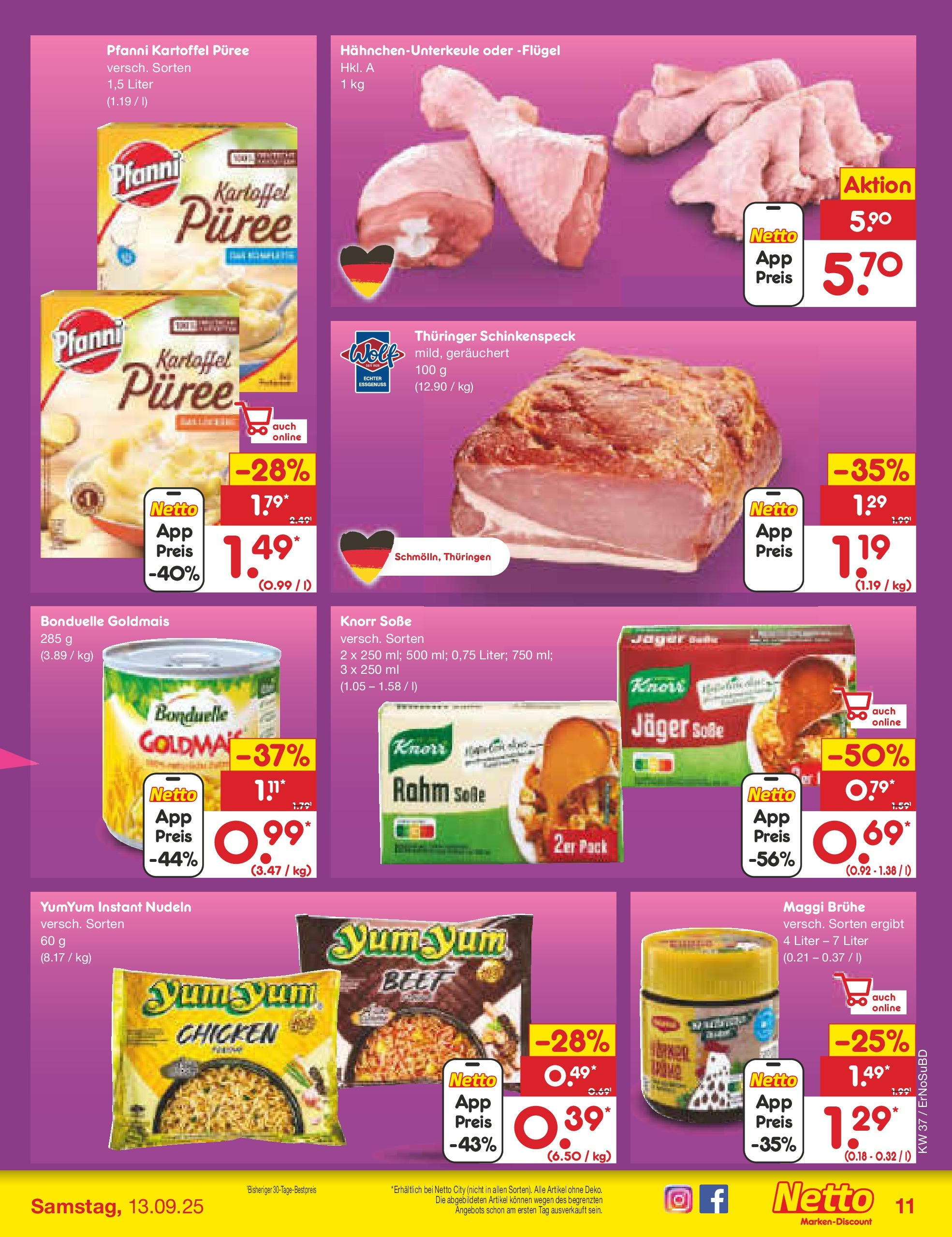 Netto Marken-Discount prospekt Weimar	 (ab 07.09.2025) » Angebote | Seite: 11 | Produkte: Maggi, Knorr, Soße, Nudeln