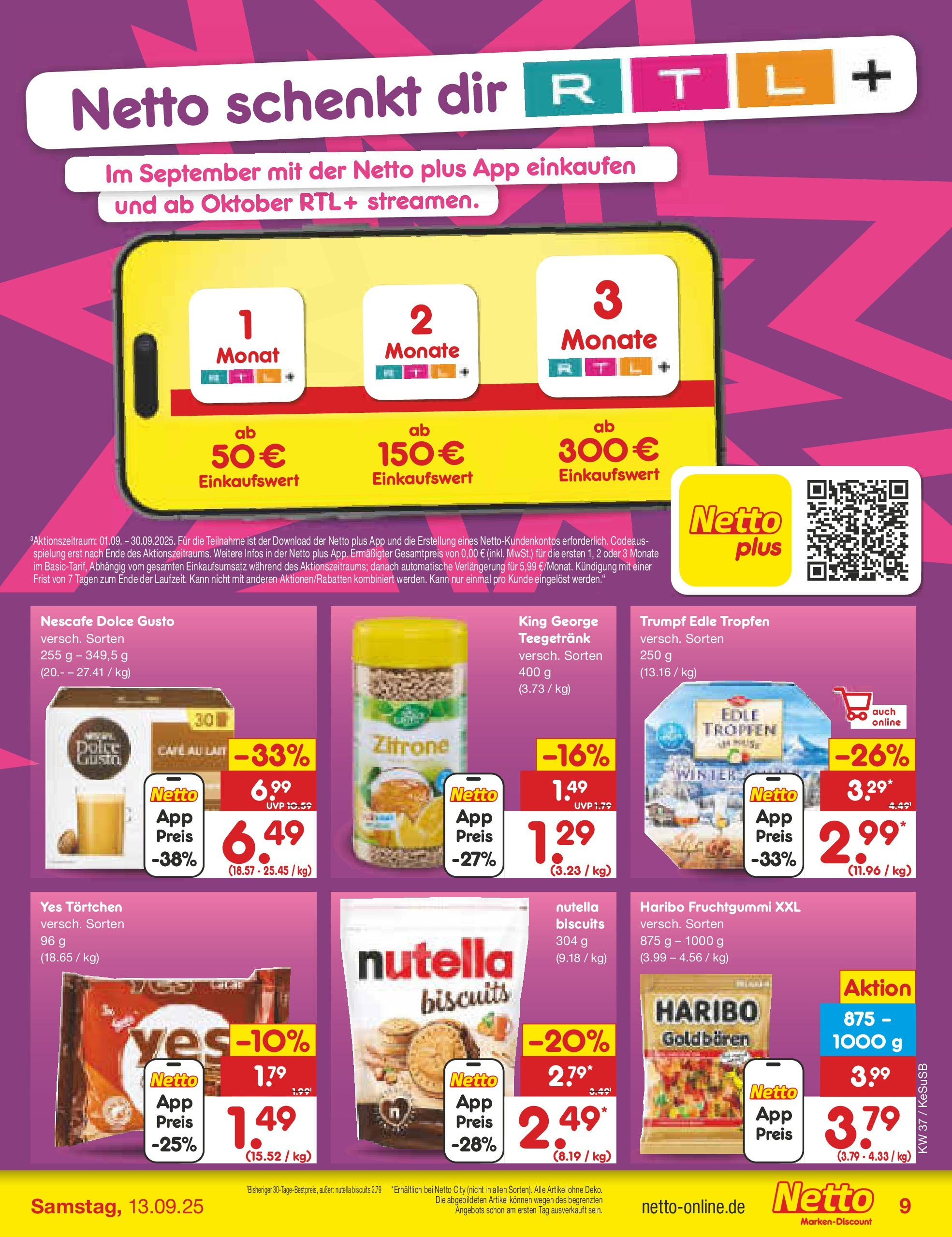 Netto Marken-Discount prospekt Kruft (ab 07.09.2025) » Angebote | Seite: 9 | Produkte: Nescafe, Haribo, Nutella, Dolce gusto Netto Marken-Discount prospekt Kruft (ab 07.09.2025) » Angebote | Seite: 9 | Produkte: Nescafe, Haribo, Nutella, Dolce gusto