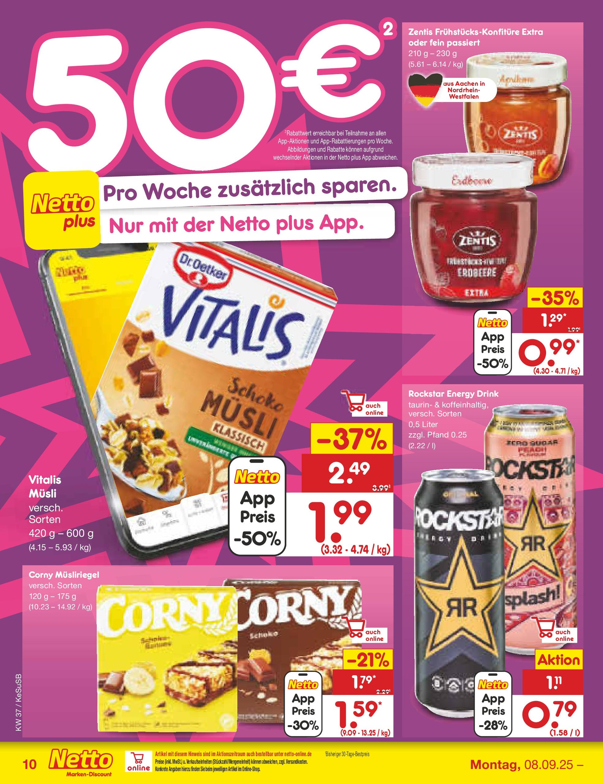 Netto Marken-Discount prospekt Kruft (ab 07.09.2025) » Angebote | Seite: 10 | Produkte: Musli, Rockstar energy, Energy, Rockstar Netto Marken-Discount prospekt Kruft (ab 07.09.2025) » Angebote | Seite: 10 | Produkte: Musli, Rockstar energy, Energy, Rockstar