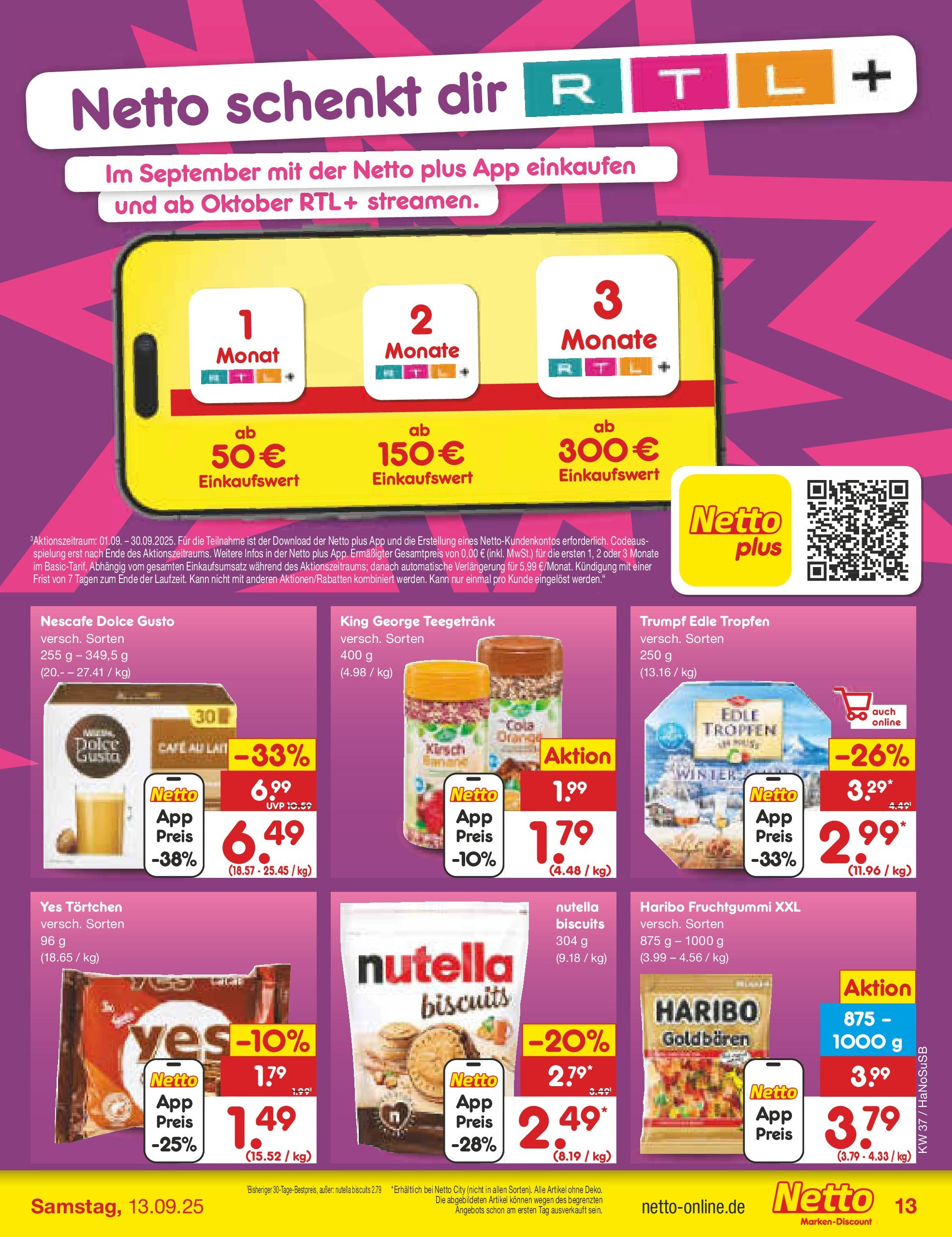 Netto Marken-Discount prospekt Wuppertal (ab 07.09.2025) » Angebote | Seite: 13 | Produkte: Nescafe, Haribo, Nutella, Dolce gusto Netto Marken-Discount prospekt Wuppertal (ab 07.09.2025) » Angebote | Seite: 13 | Produkte: Nescafe, Haribo, Nutella, Dolce gusto