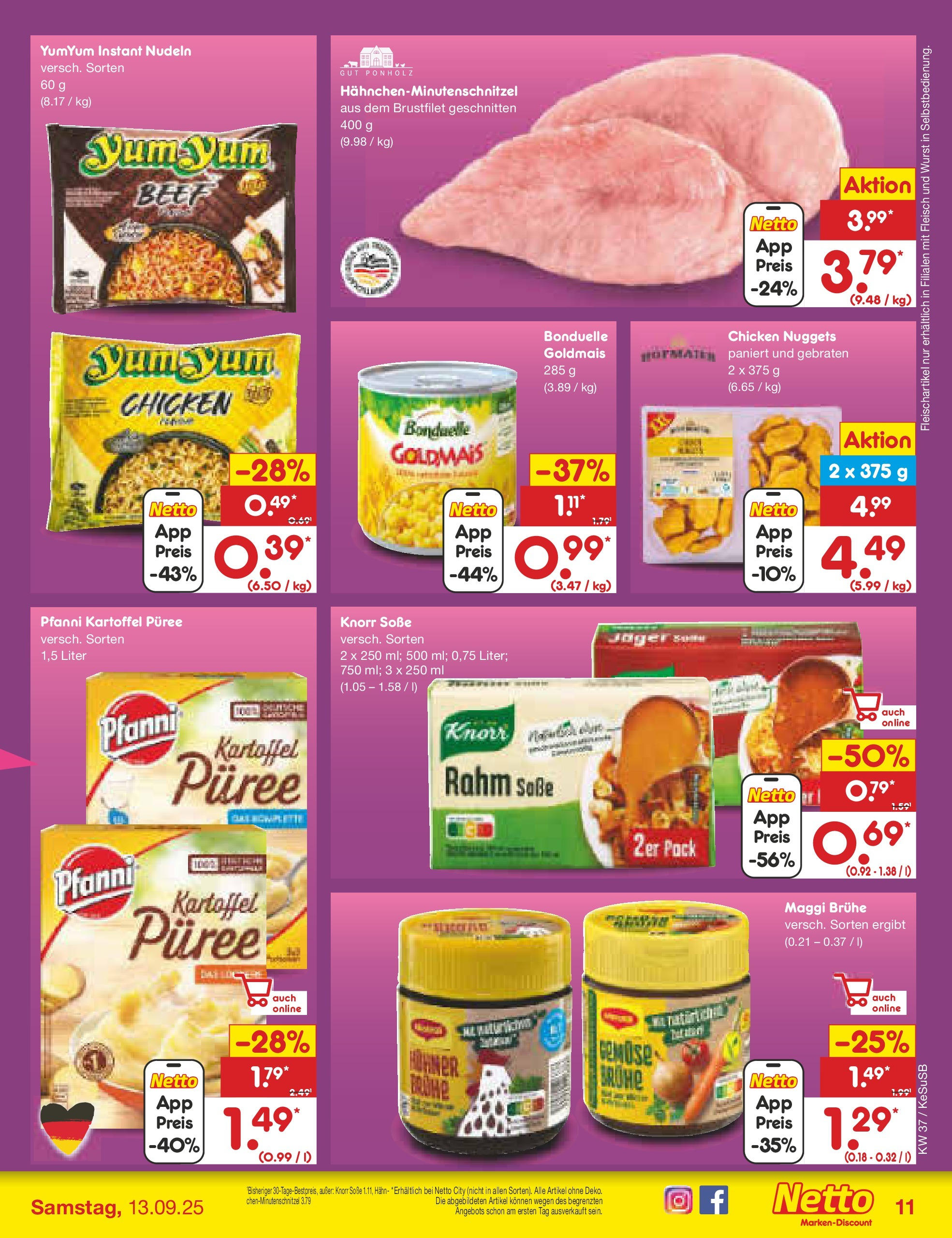Netto Marken-Discount prospekt Kruft (ab 07.09.2025) » Angebote | Seite: 11 | Produkte: Maggi, Soße, Wurst, Fleisch Netto Marken-Discount prospekt Kruft (ab 07.09.2025) » Angebote | Seite: 11 | Produkte: Maggi, Soße, Wurst, Fleisch