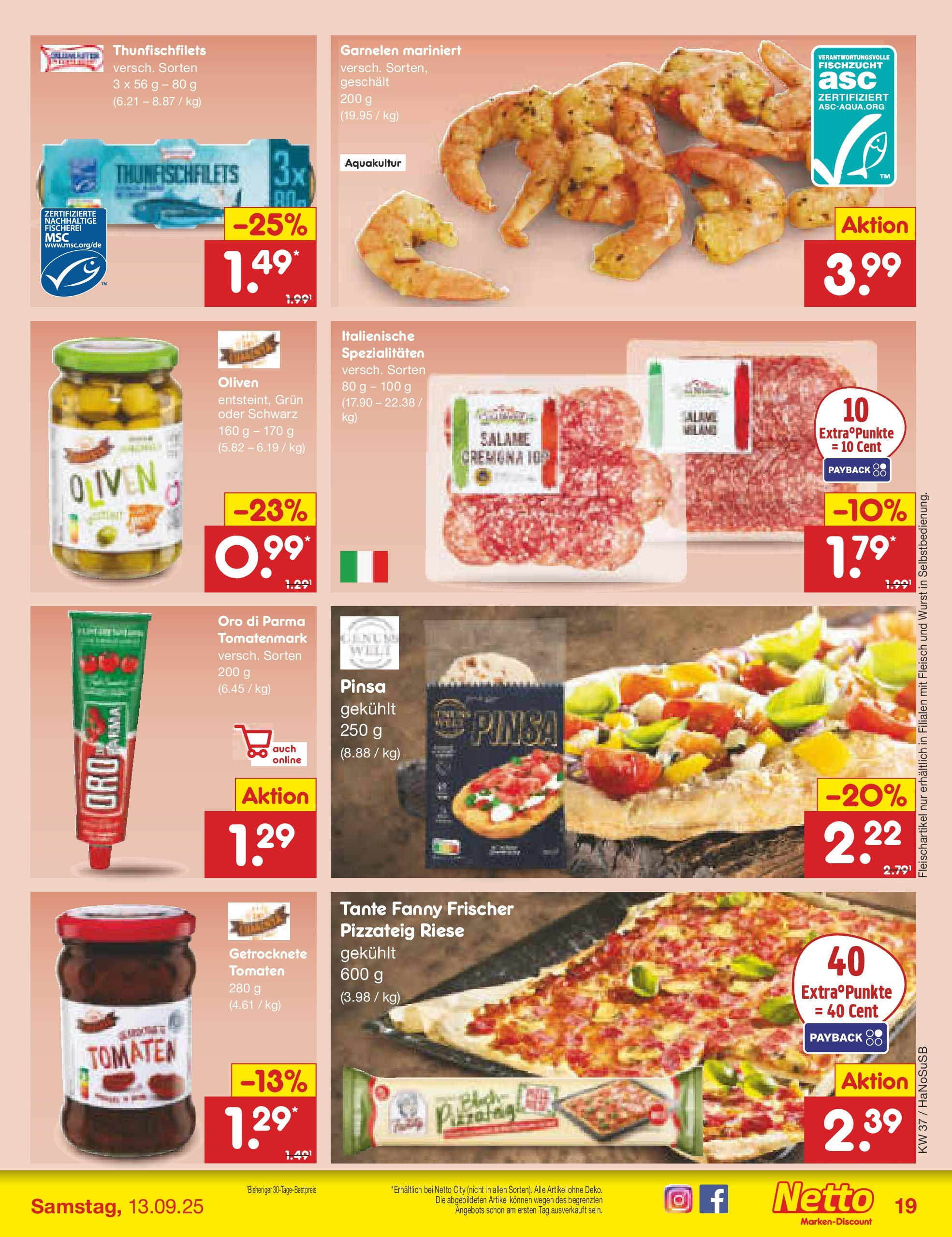 Netto Marken-Discount prospekt Wuppertal (ab 07.09.2025) » Angebote | Seite: 21 | Produkte: Tomaten, Garnelen, Oro di parma, Wurst Netto Marken-Discount prospekt Wuppertal (ab 07.09.2025) » Angebote | Seite: 21 | Produkte: Tomaten, Garnelen, Oro di parma, Wurst