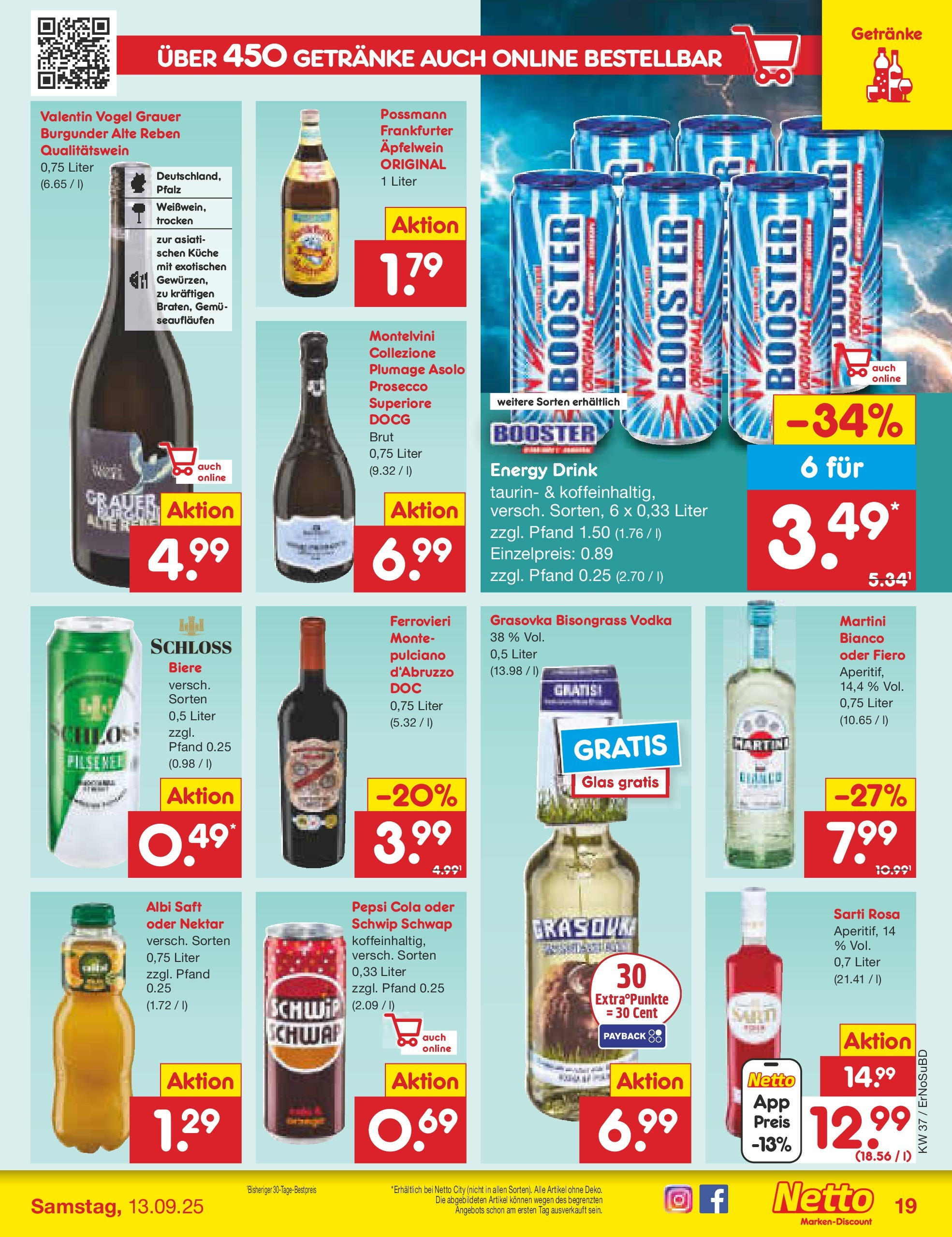 Netto Marken-Discount prospekt Weimar	 (ab 07.09.2025) » Angebote | Seite: 27 | Produkte: Martini, Cola, Saft, Vodka