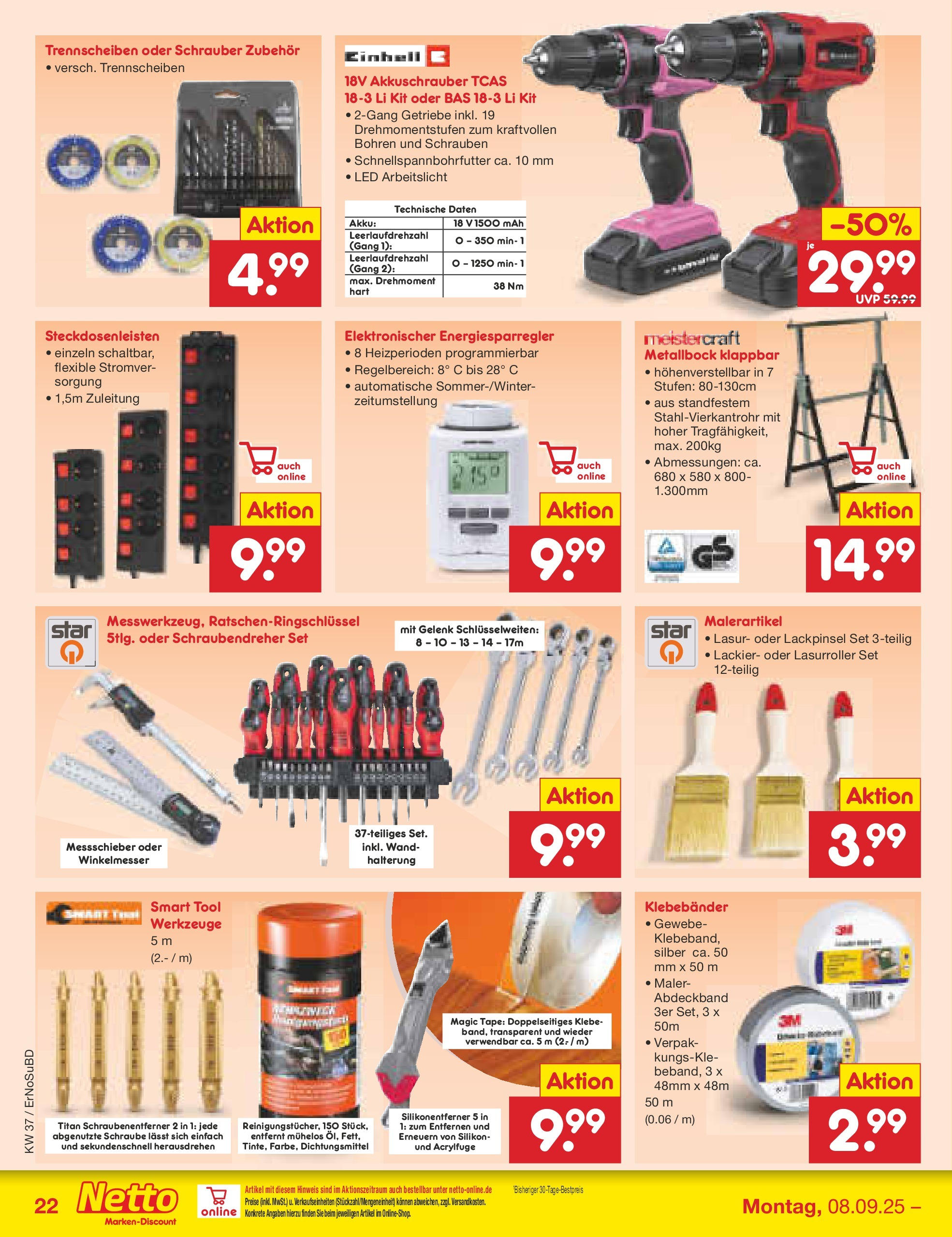 Netto Marken-Discount prospekt Weimar	 (ab 07.09.2025) » Angebote | Seite: 32 | Produkte: Akkuschrauber