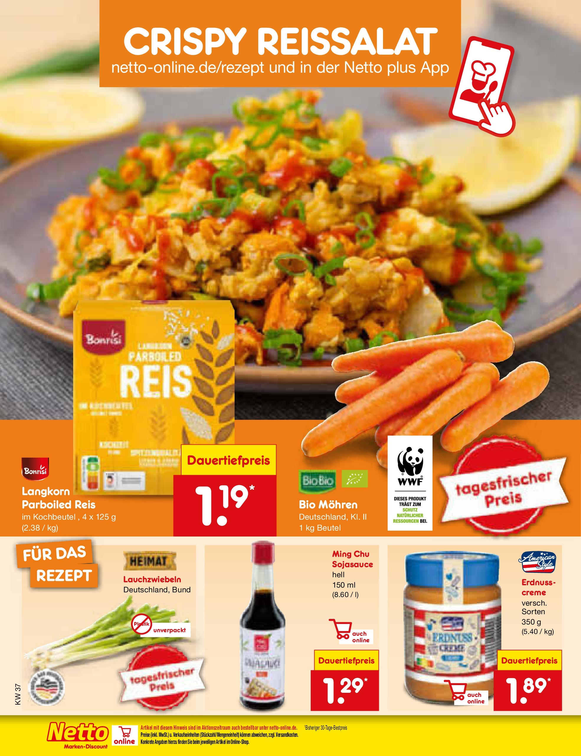 Netto Marken-Discount prospekt Weimar	 (ab 07.09.2025) » Angebote | Seite: 54 | Produkte: Creme, Mohren, Reis