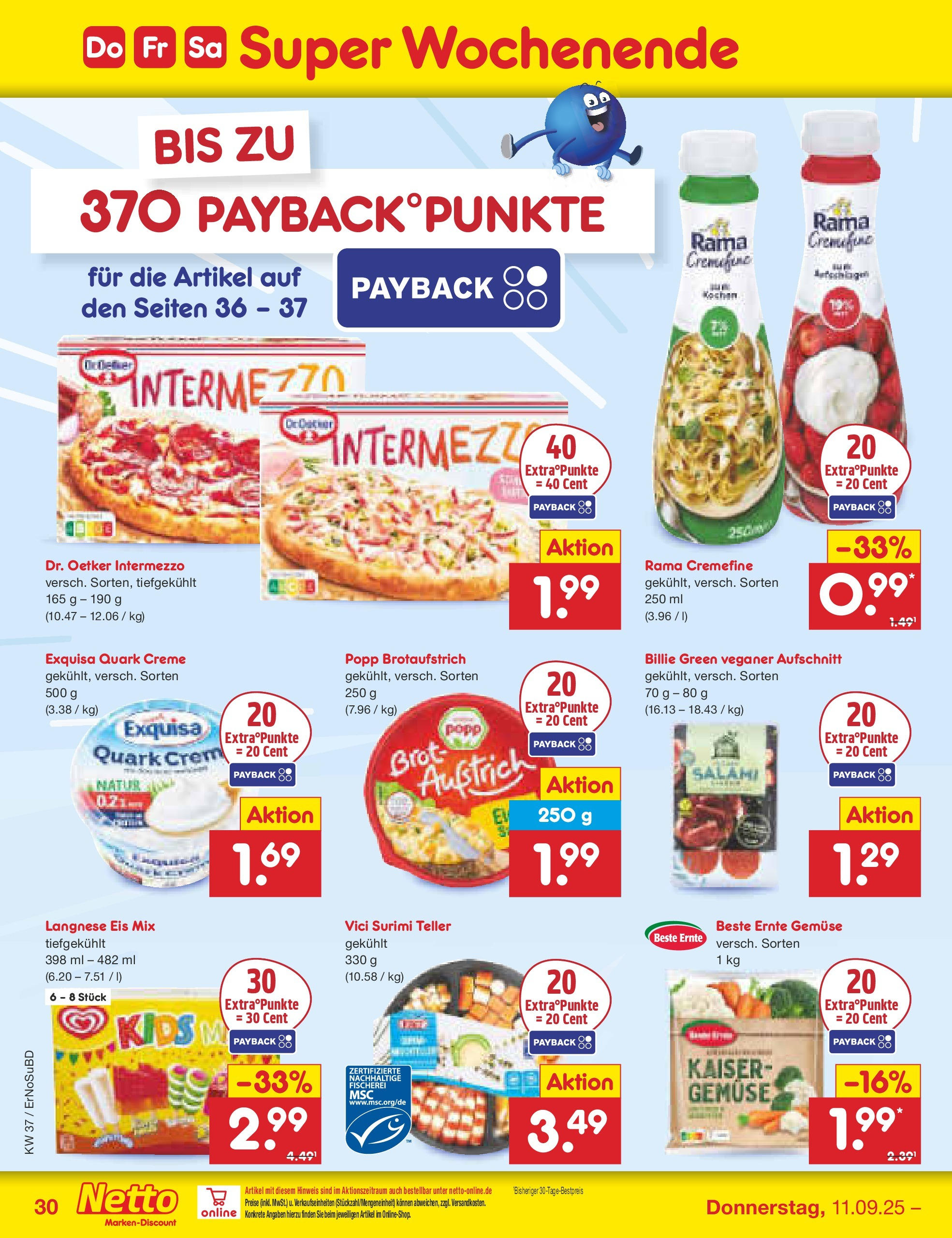 Netto Marken-Discount prospekt Weimar	 (ab 07.09.2025) » Angebote | Seite: 46 | Produkte: Langnese, Rama, Quark, Gemüse