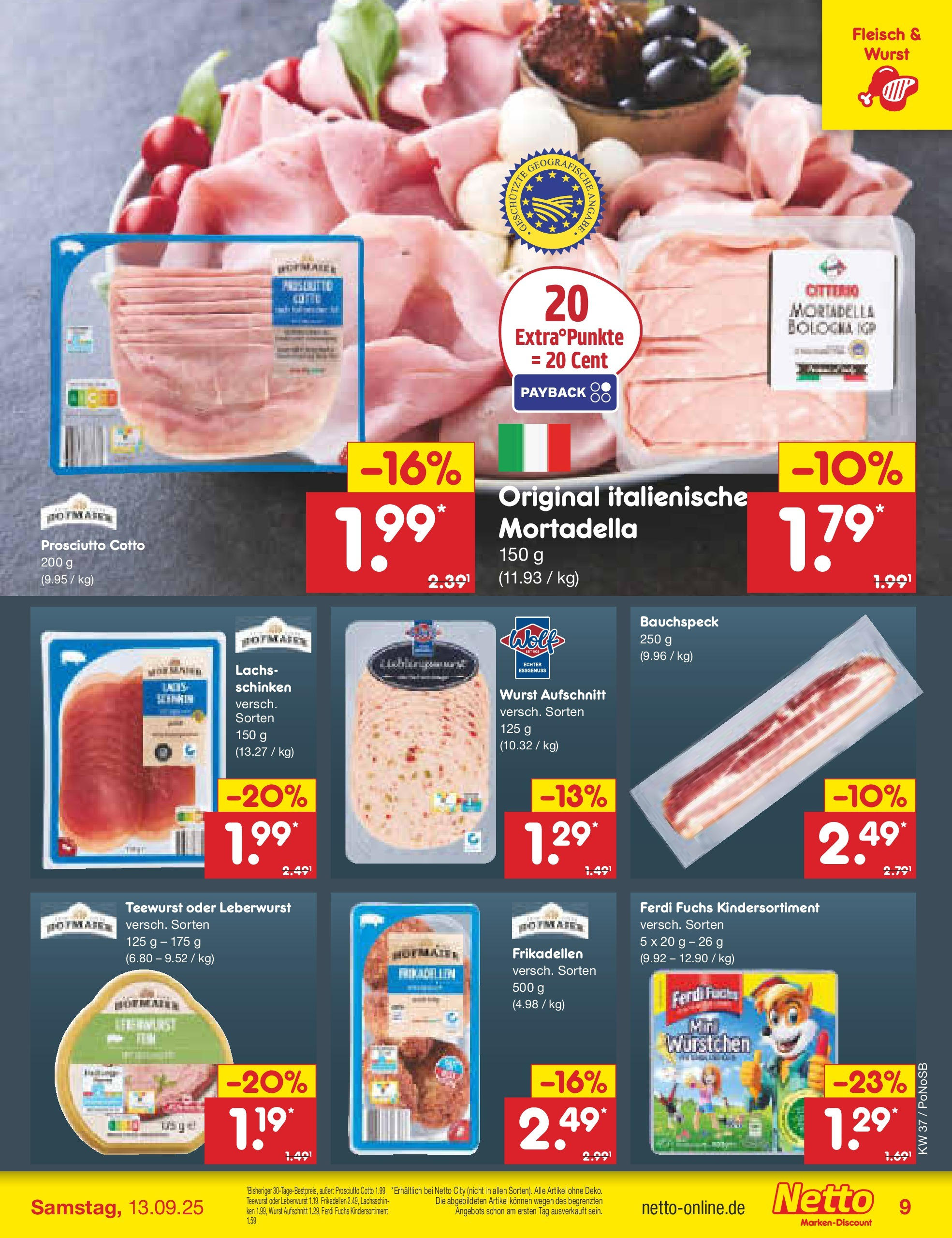 Netto Marken-Discount prospekt Amberg (ab 07.09.2025) » Angebote | Seite: 9 | Produkte: Lachs, Wurst, Schinken, Fleisch Netto Marken-Discount prospekt Amberg (ab 07.09.2025) » Angebote | Seite: 9 | Produkte: Lachs, Wurst, Schinken, Fleisch