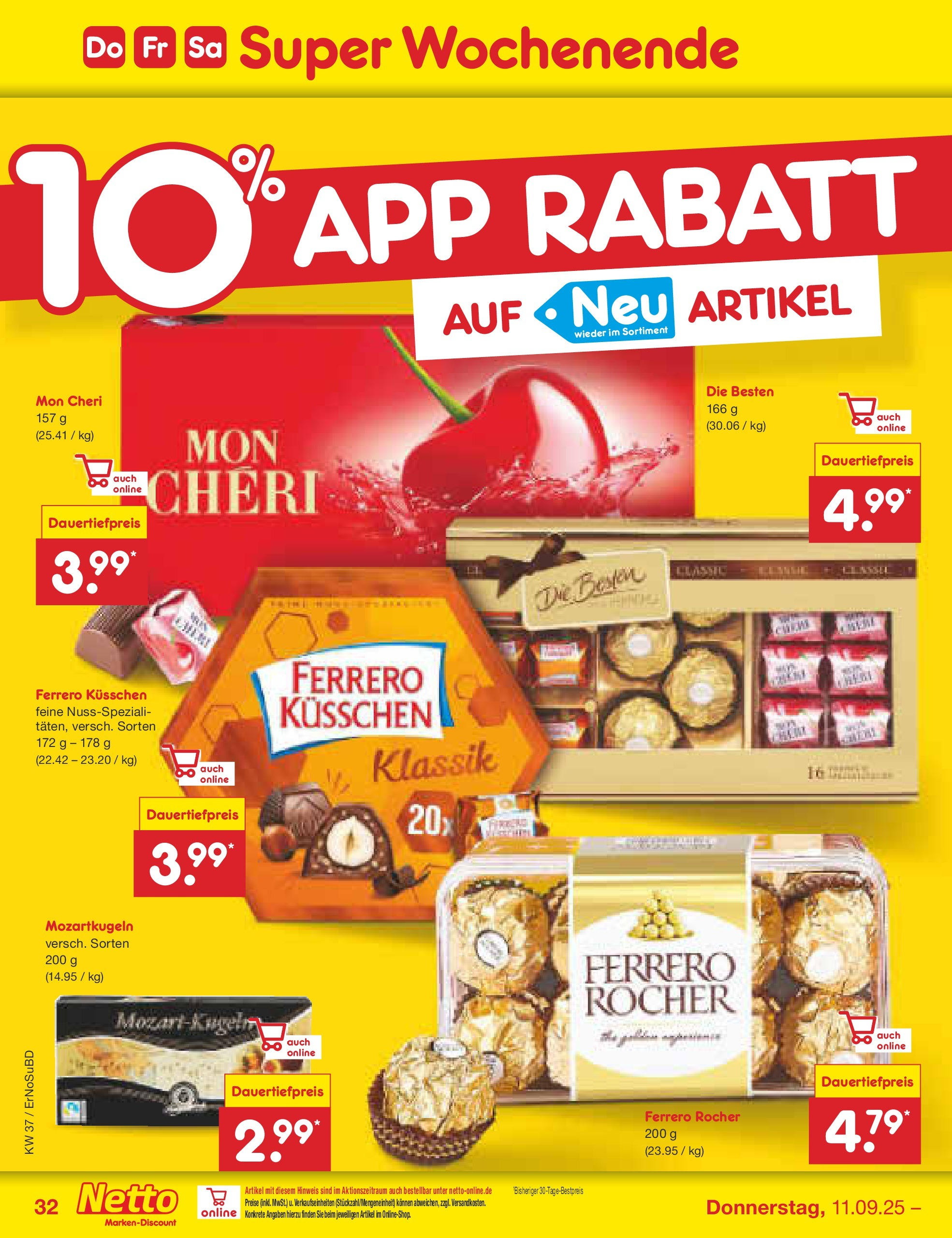 Netto Marken-Discount prospekt Weimar	 (ab 07.09.2025) » Angebote | Seite: 48 | Produkte: Ferrero rocher, Mon cheri