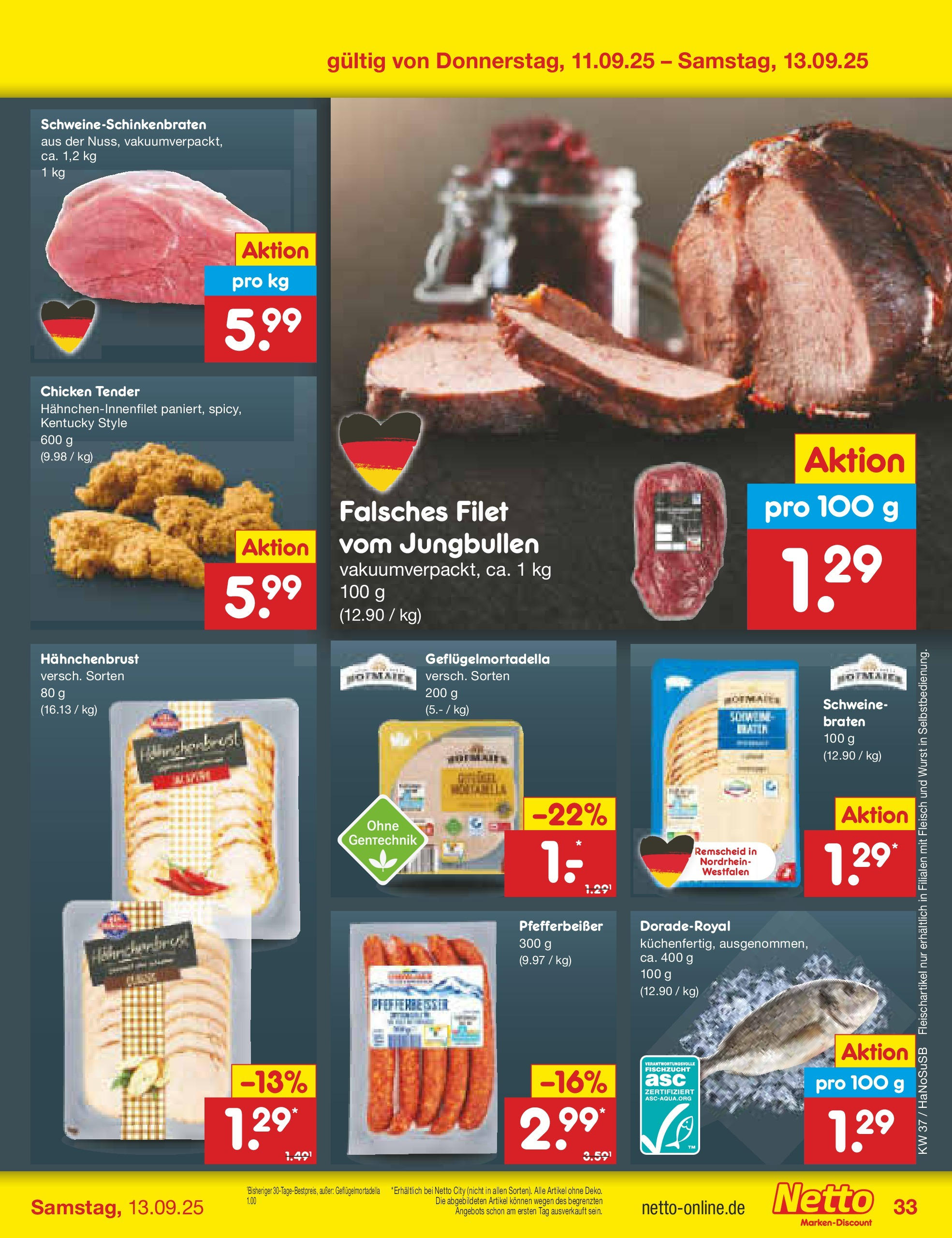 Netto Marken-Discount prospekt Wuppertal (ab 07.09.2025) » Angebote | Seite: 49 | Produkte: Wurst, Fleisch, Hahnchenbrust Netto Marken-Discount prospekt Wuppertal (ab 07.09.2025) » Angebote | Seite: 49 | Produkte: Wurst, Fleisch, Hahnchenbrust