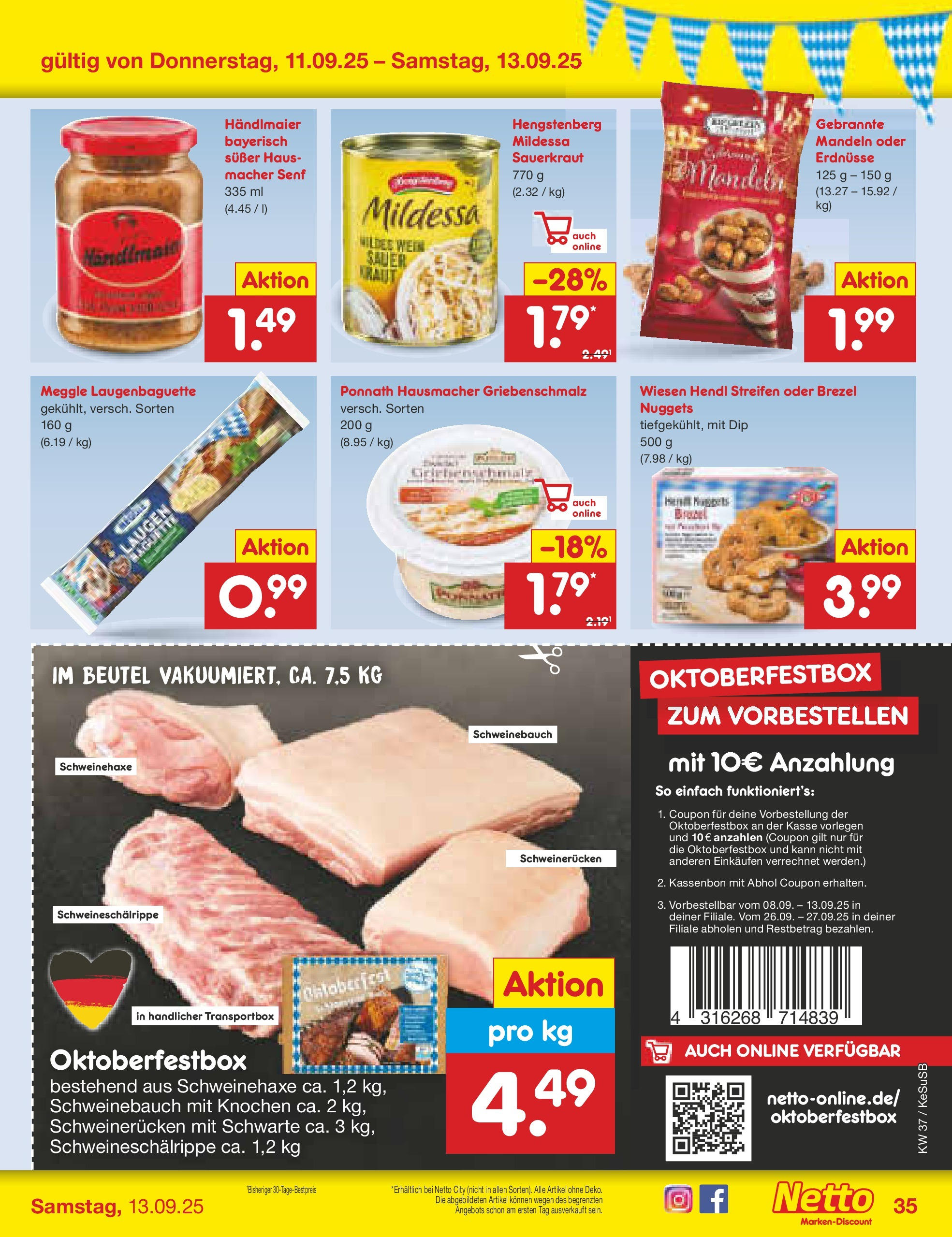 Netto Marken-Discount prospekt Kruft (ab 07.09.2025) » Angebote | Seite: 51 | Produkte: Erdnüsse, Mandeln, Schweinerucken, Wein Netto Marken-Discount prospekt Kruft (ab 07.09.2025) » Angebote | Seite: 51 | Produkte: Erdnüsse, Mandeln, Schweinerucken, Wein