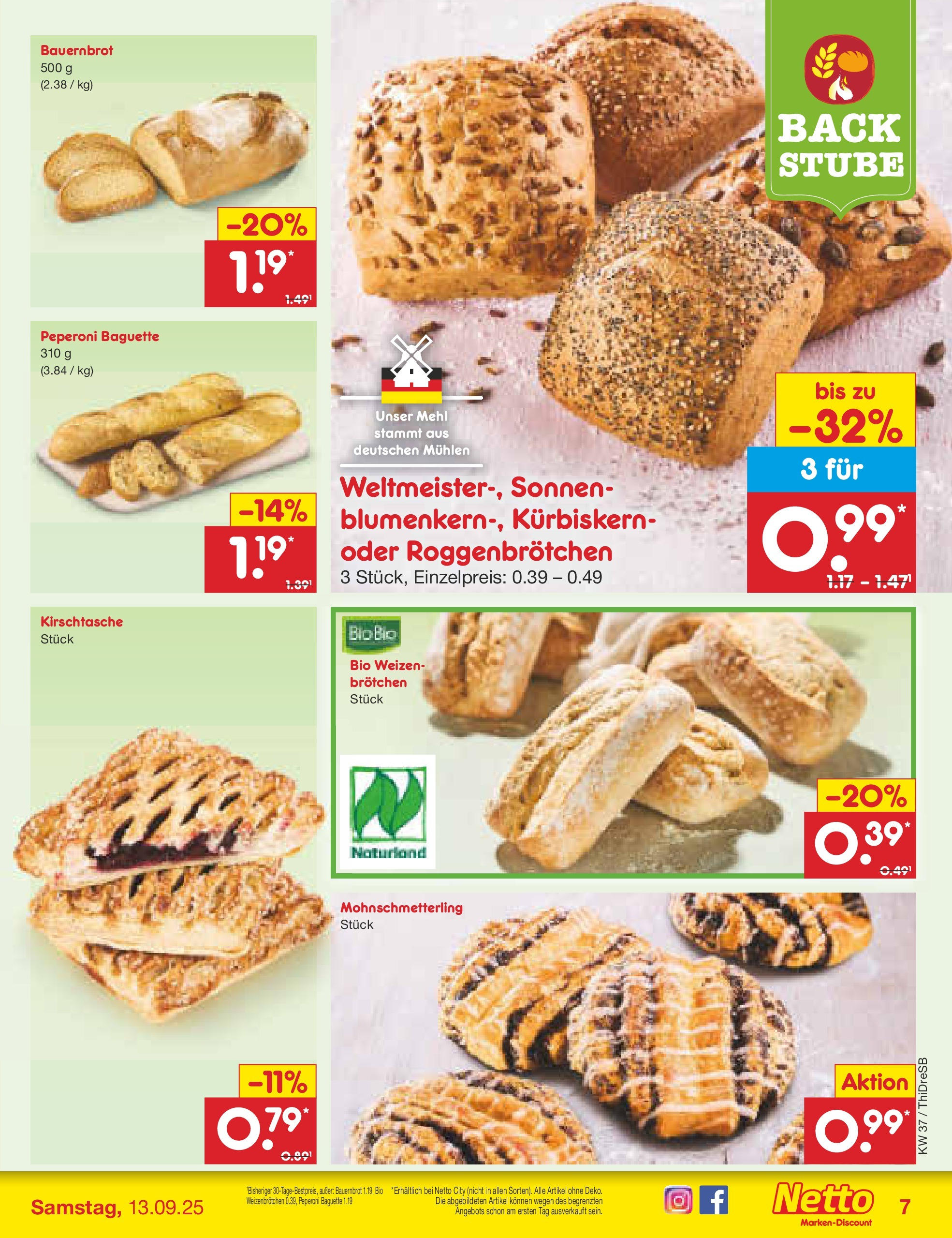 Netto Marken-Discount prospekt Dresden	 (ab 07.09.2025) » Angebote | Seite: 7 | Produkte: Mehl, Baguette