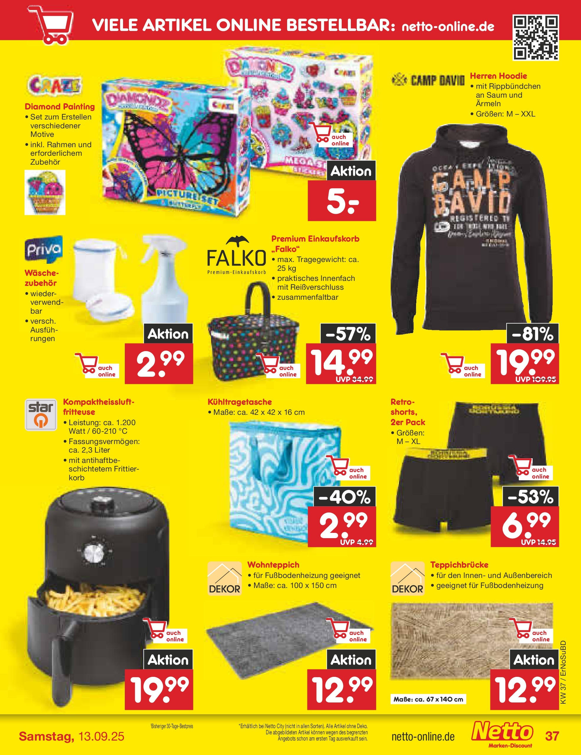Netto Marken-Discount prospekt Weimar	 (ab 07.09.2025) » Angebote | Seite: 57 | Produkte: Hoodie, Korb, Fritteuse
