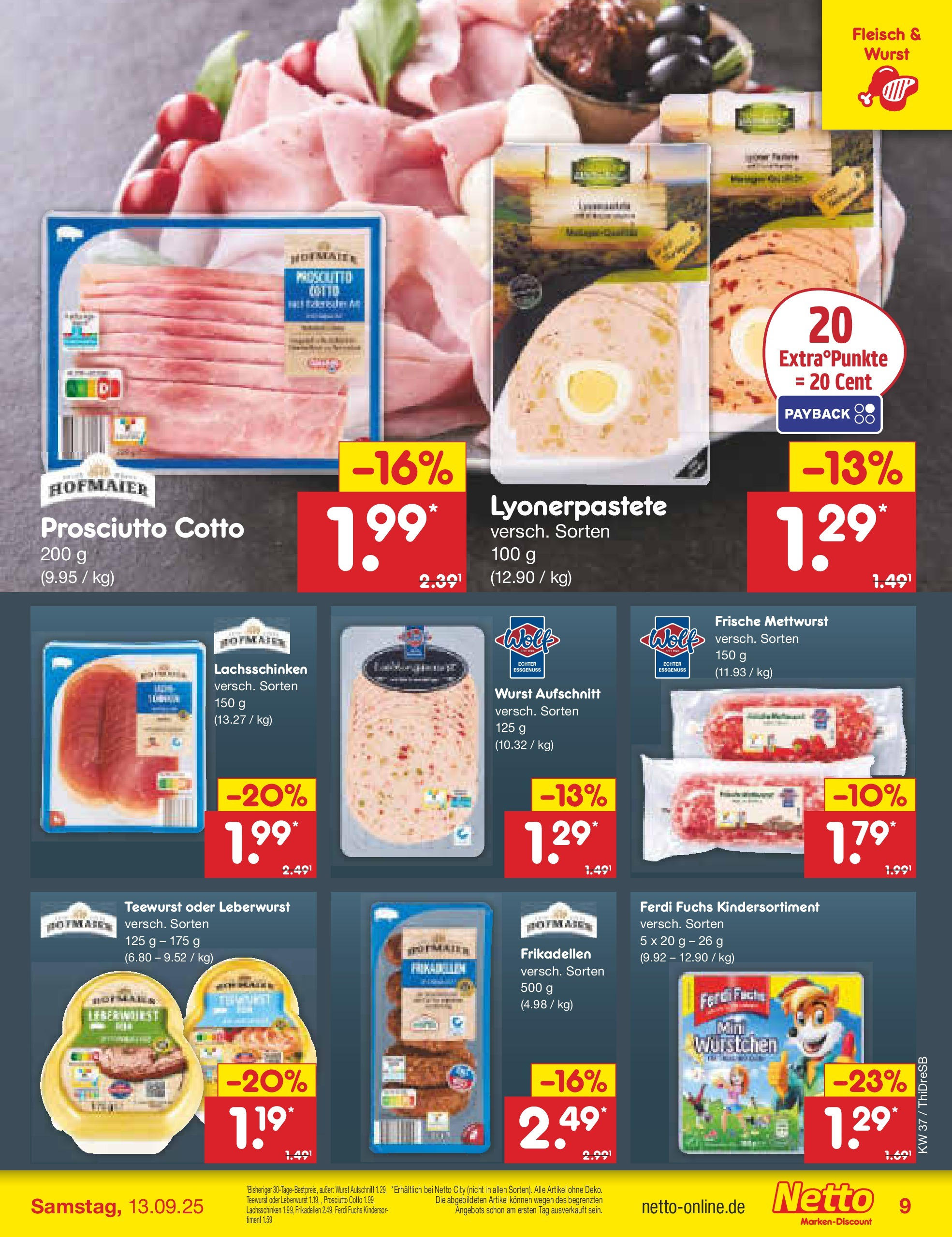 Netto Marken-Discount prospekt Dresden	 (ab 07.09.2025) » Angebote | Seite: 9 | Produkte: Wurst, Fleisch