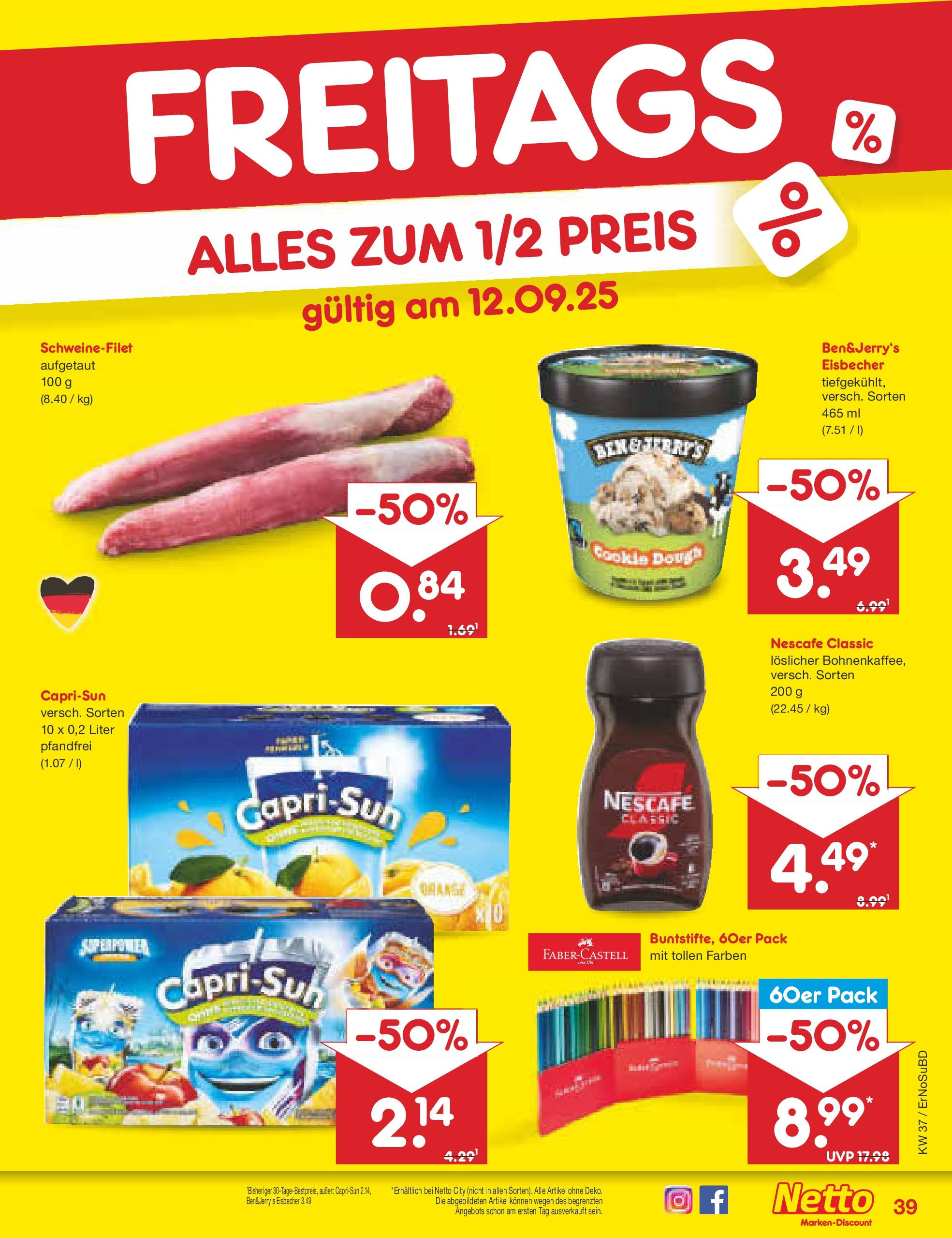 Netto Marken-Discount prospekt Weimar	 (ab 07.09.2025) » Angebote | Seite: 59 | Produkte: Nescafe, Capri sun, Schweinefilet, Nescafe classic