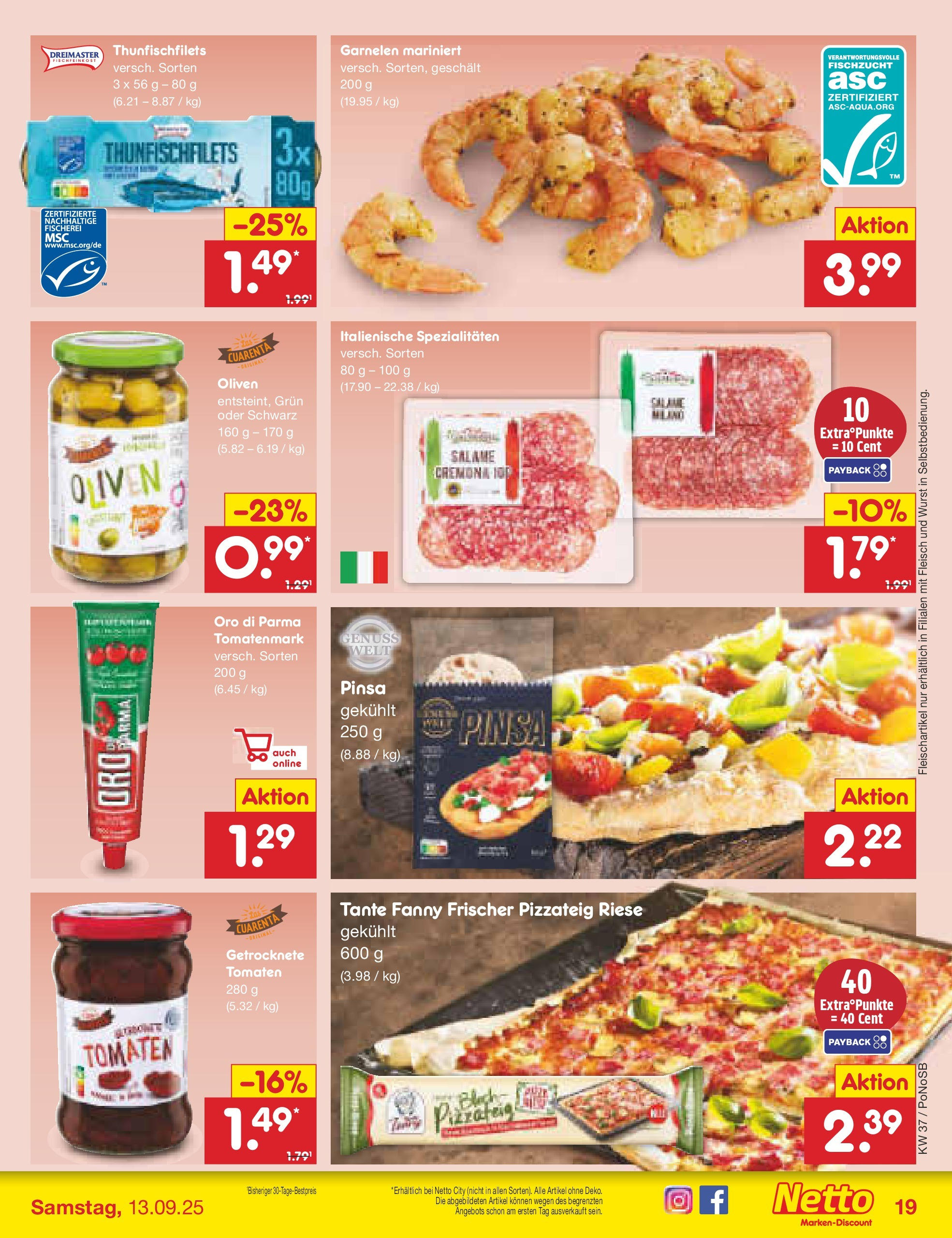Netto Marken-Discount prospekt Amberg (ab 07.09.2025) » Angebote | Seite: 21 | Produkte: Tomaten, Garnelen, Oro di parma, Wurst Netto Marken-Discount prospekt Amberg (ab 07.09.2025) » Angebote | Seite: 21 | Produkte: Tomaten, Garnelen, Oro di parma, Wurst