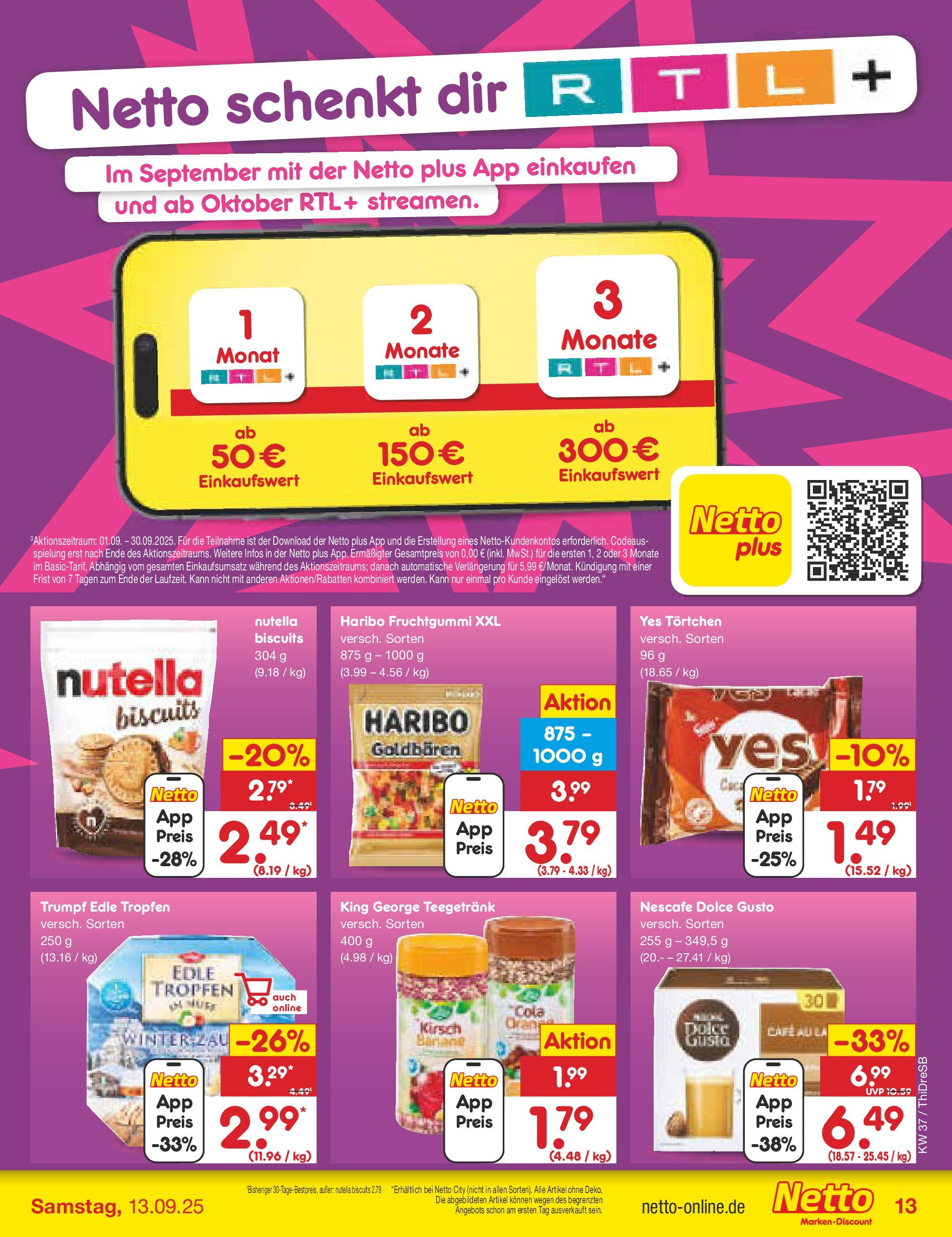 Netto Marken-Discount prospekt Dresden	 (ab 07.09.2025) » Angebote | Seite: 13 | Produkte: Nescafe, Haribo, Cola, Dolce gusto
