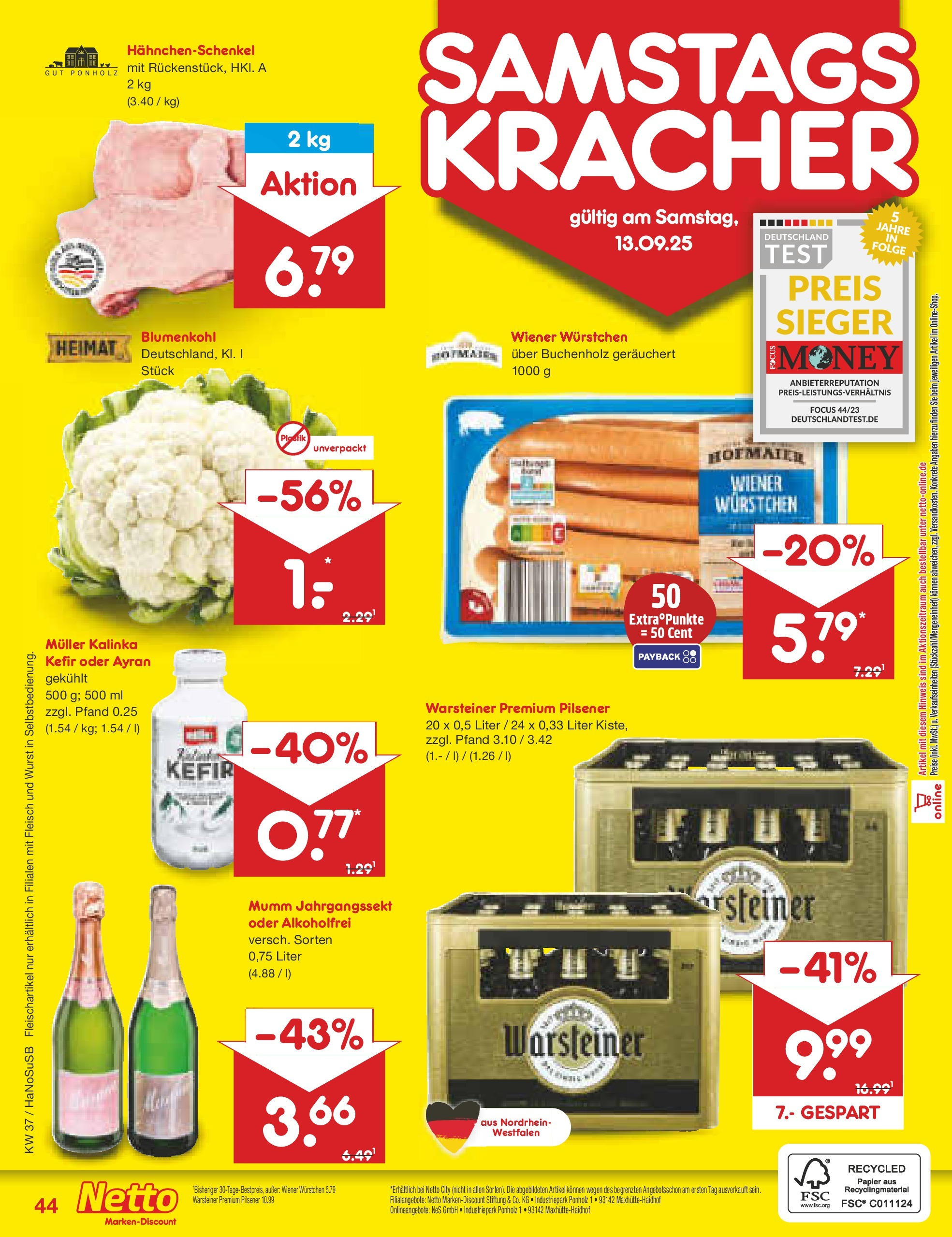 Netto Marken-Discount prospekt Wuppertal (ab 07.09.2025) » Angebote | Seite: 64 | Produkte: Kefir, Hahnchenschenkel, Wurst, Blumenkohl Netto Marken-Discount prospekt Wuppertal (ab 07.09.2025) » Angebote | Seite: 64 | Produkte: Kefir, Hahnchenschenkel, Wurst, Blumenkohl