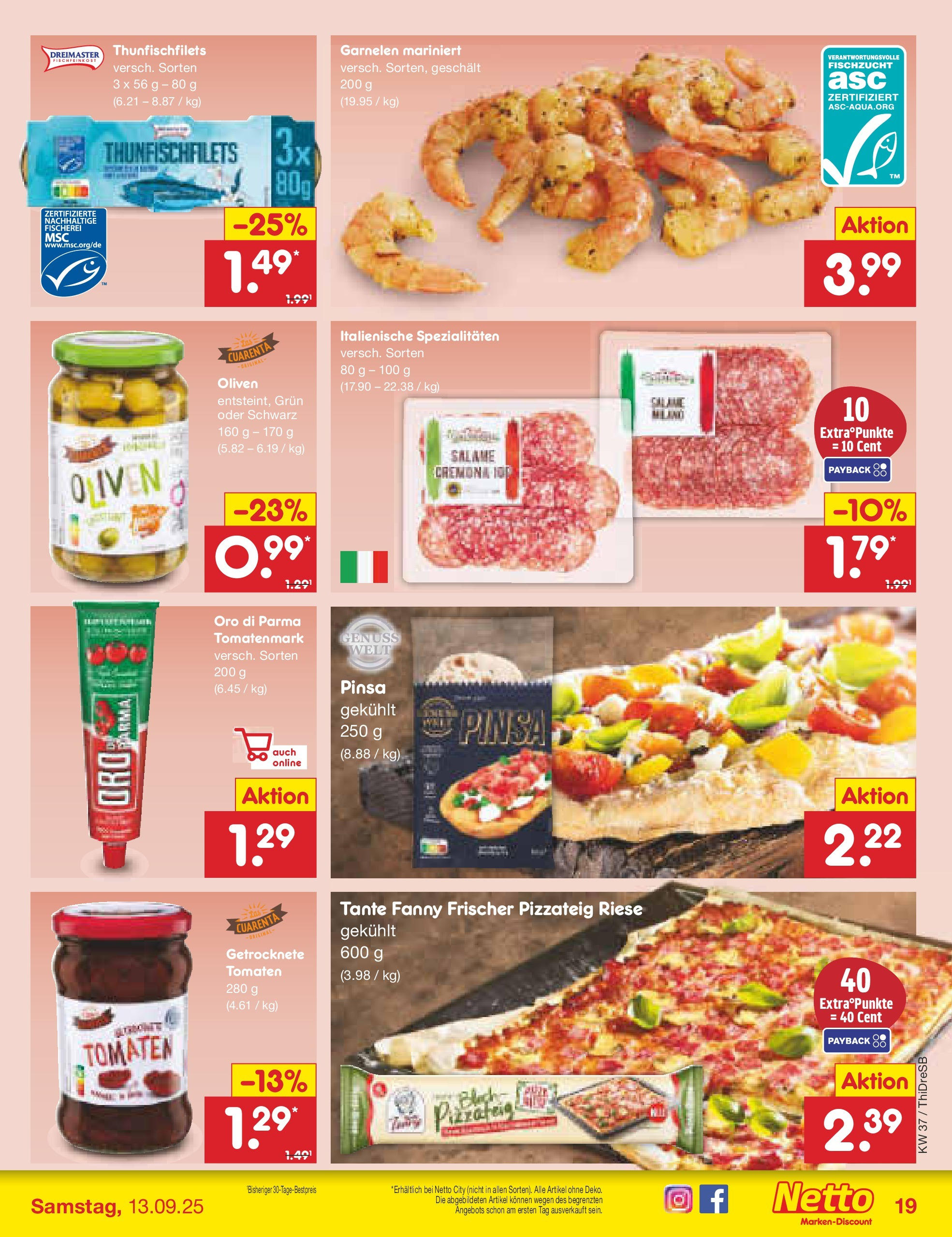 Netto Marken-Discount prospekt Dresden	 (ab 07.09.2025) » Angebote | Seite: 21 | Produkte: Tomaten, Garnelen, Oro di parma