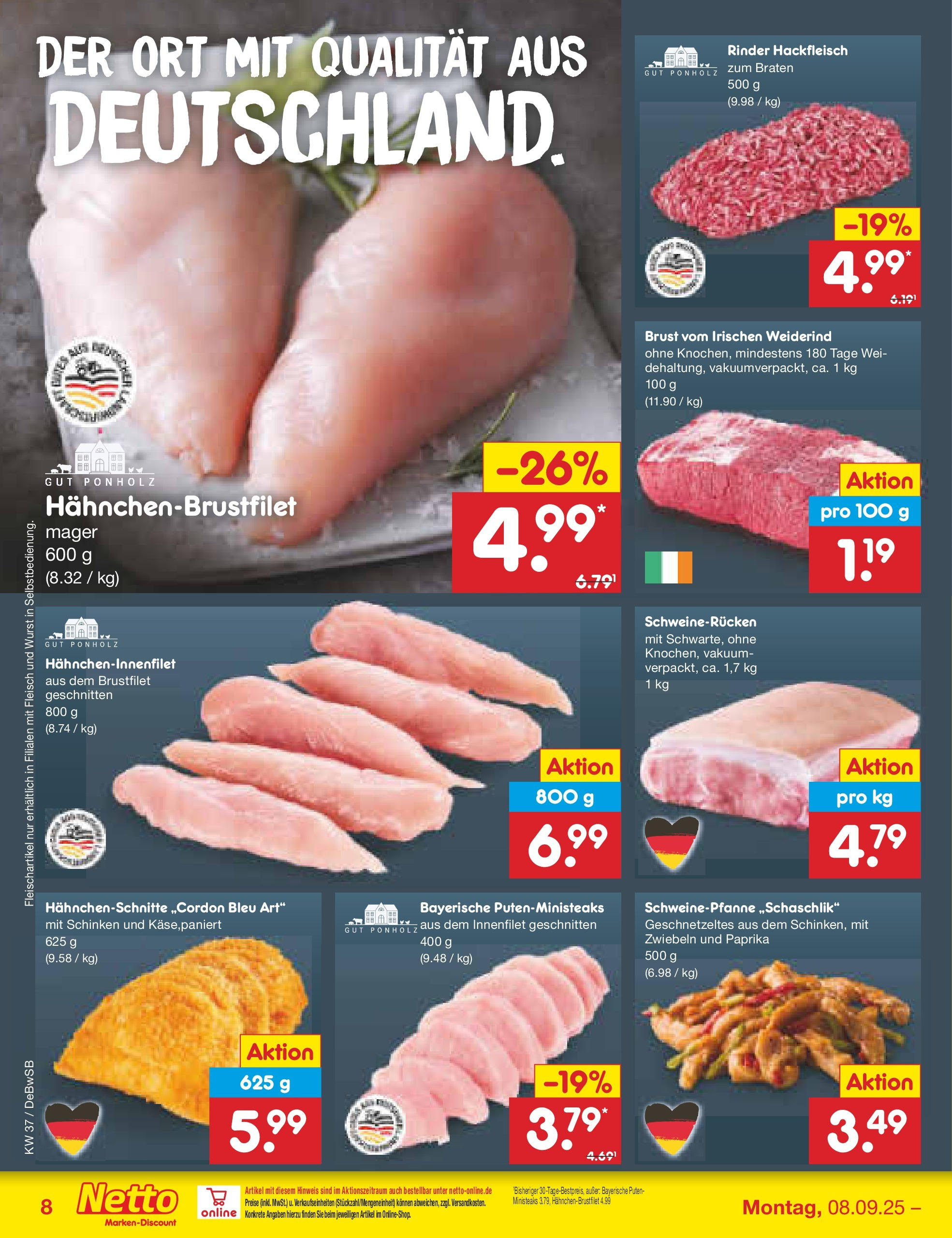 Netto Marken-Discount prospekt Waiblingen-Bittenfeld (ab 08.09.2025) » Angebote | Seite: 8 | Produkte: Paprika, Wurst, Schweinerucken, Hackfleisch Netto Marken-Discount prospekt Waiblingen-Bittenfeld (ab 08.09.2025) » Angebote | Seite: 8 | Produkte: Paprika, Wurst, Schweinerucken, Hackfleisch