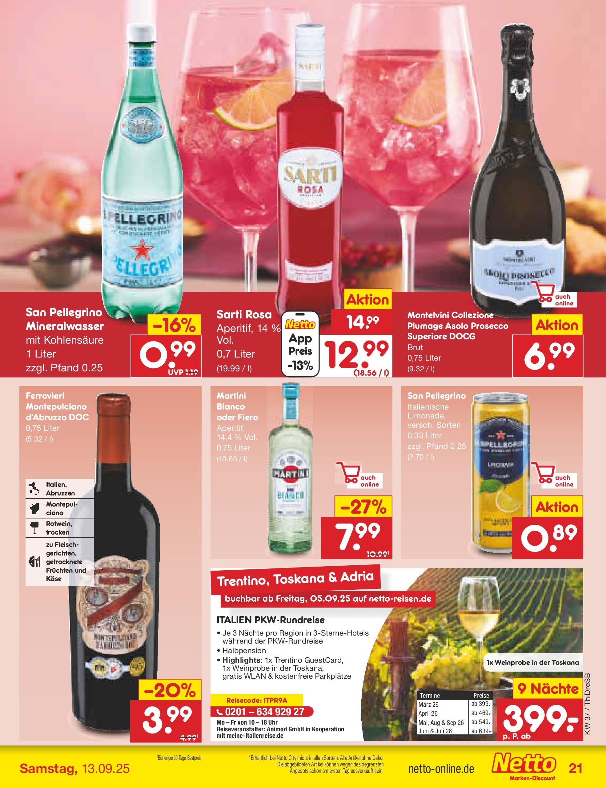 Netto Marken-Discount prospekt Dresden	 (ab 07.09.2025) » Angebote | Seite: 27 | Produkte: Mineralwasser, Prosecco, Fleisch, Uhr