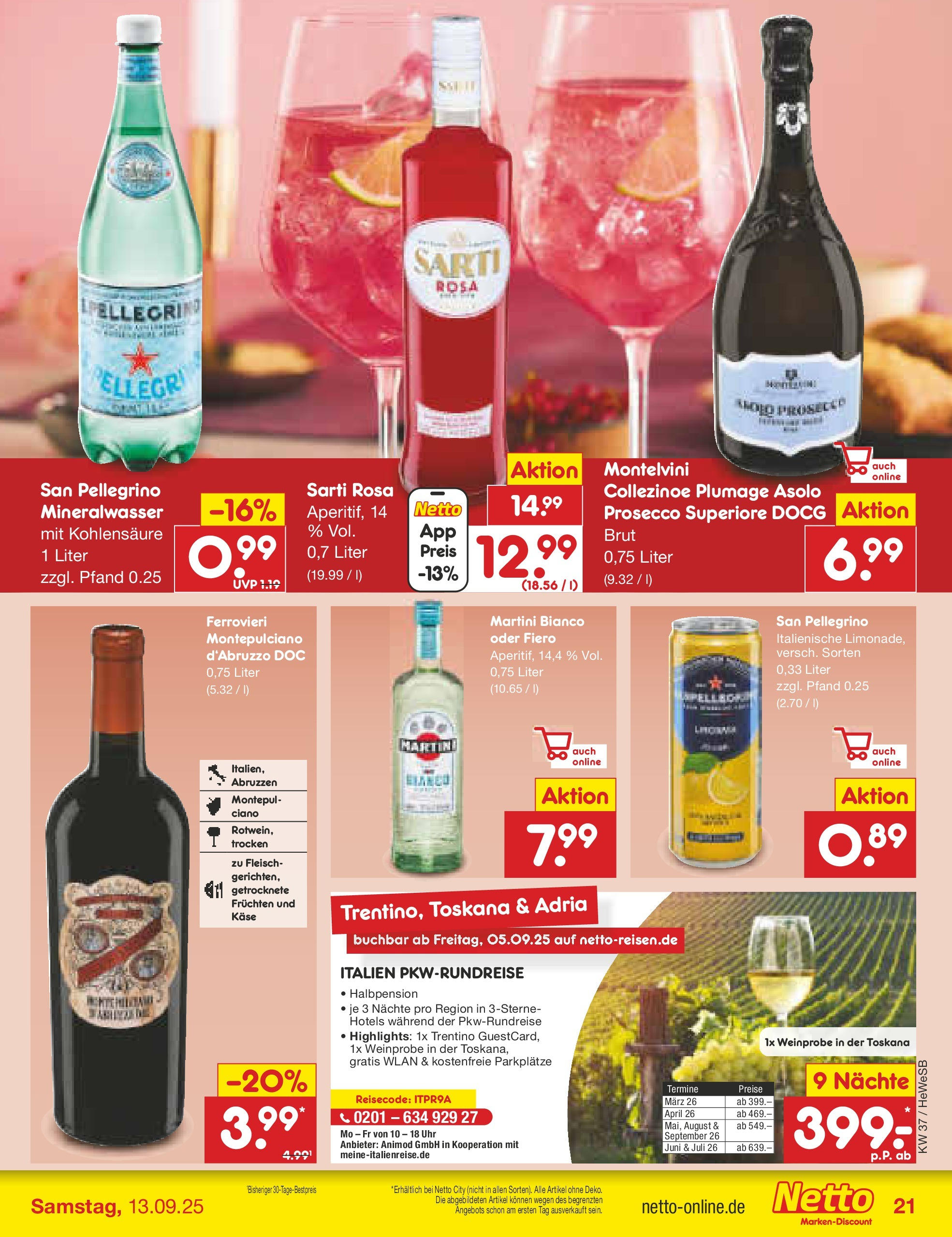 Netto Marken-Discount prospekt Brietlingen (ab 07.09.2025) » Angebote | Seite: 27 | Produkte: Martini, Käse, Mineralwasser, Prosecco Netto Marken-Discount prospekt Brietlingen (ab 07.09.2025) » Angebote | Seite: 27 | Produkte: Martini, Käse, Mineralwasser, Prosecco