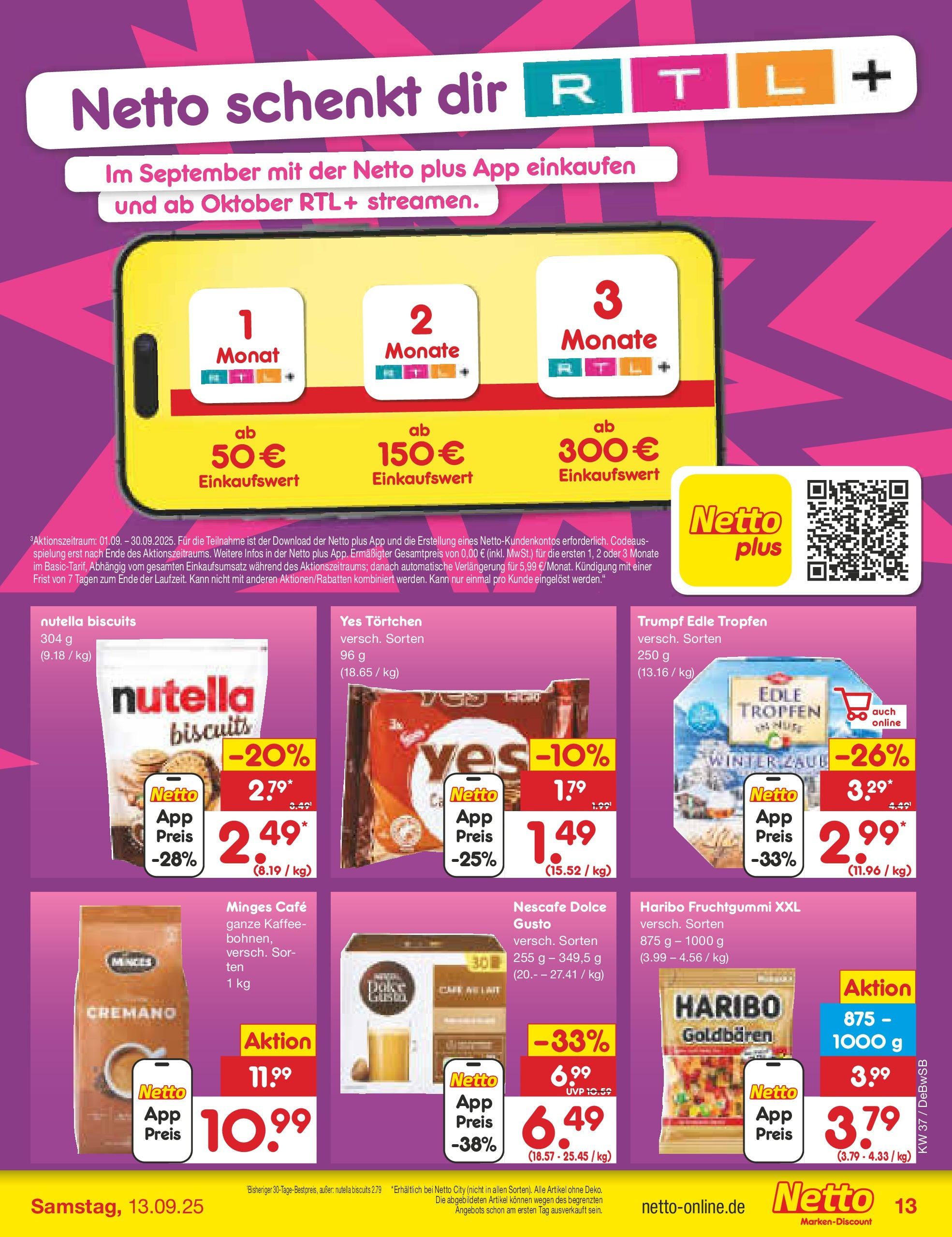 Netto Marken-Discount prospekt Waiblingen-Bittenfeld (ab 08.09.2025) » Angebote | Seite: 13 | Produkte: Nescafe, Haribo, Kaffee, Nutella Netto Marken-Discount prospekt Waiblingen-Bittenfeld (ab 08.09.2025) » Angebote | Seite: 13 | Produkte: Nescafe, Haribo, Kaffee, Nutella